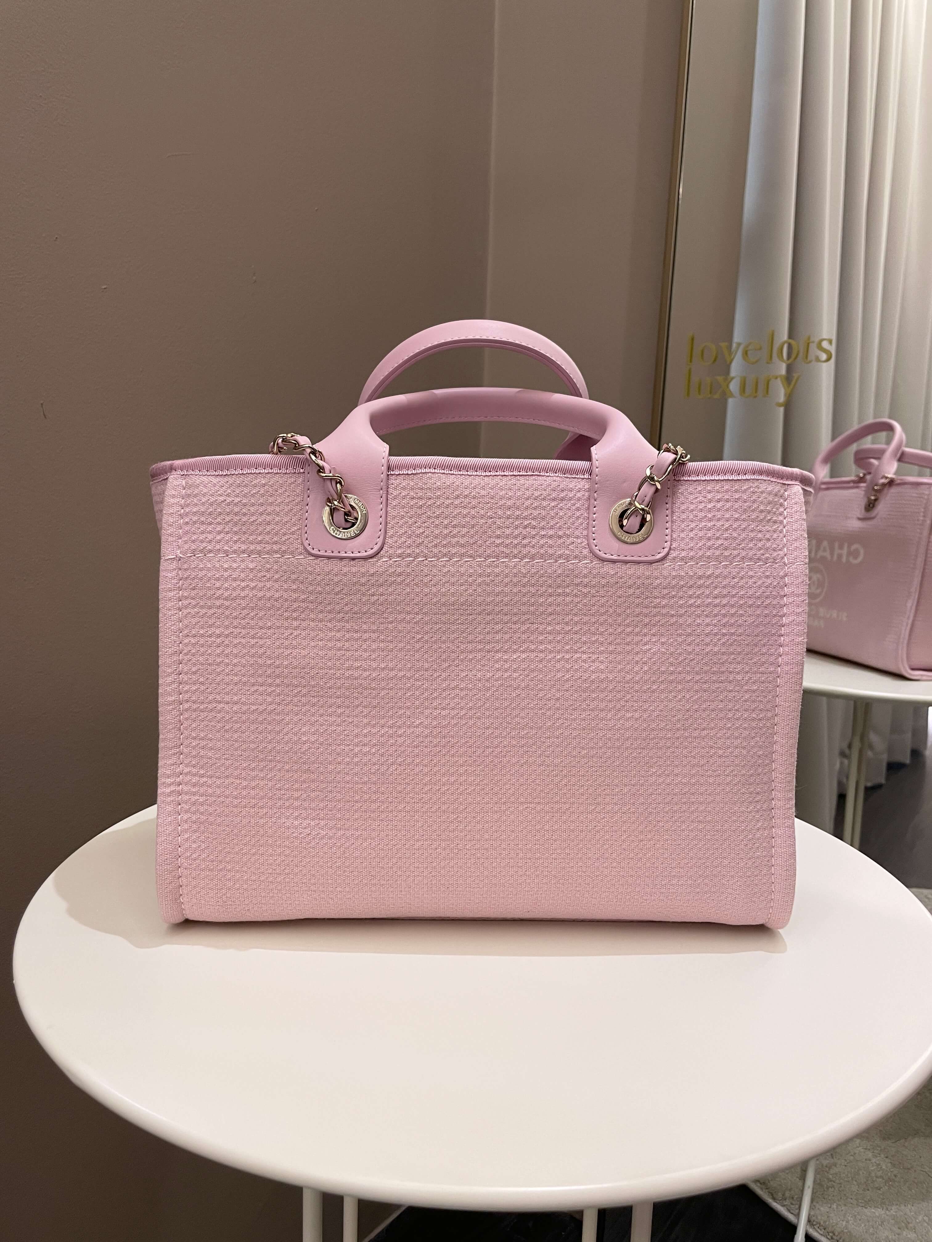 Chanel Canvas Large Deauville Tote Pink 19C