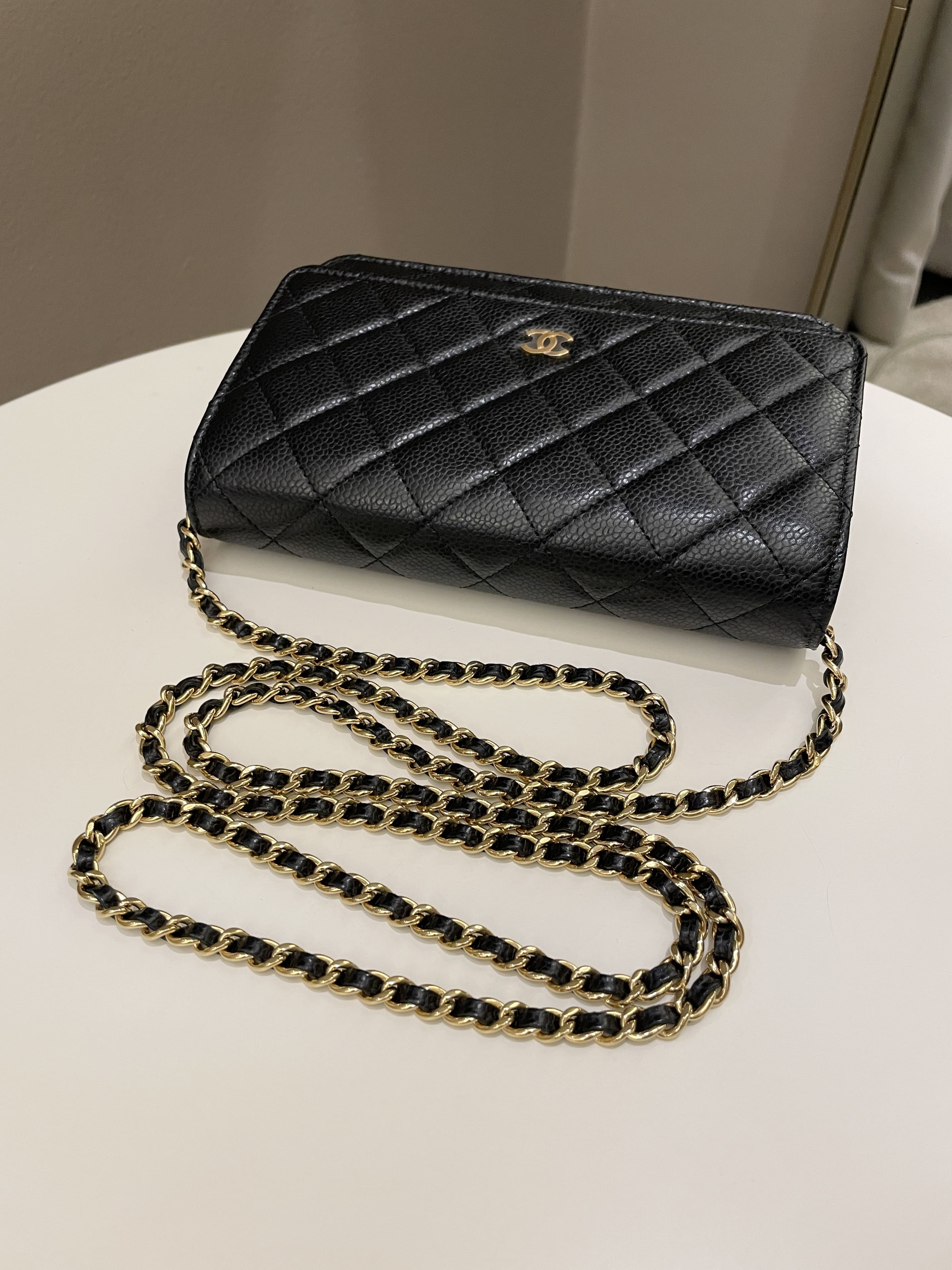 Chanel Classic Quilted Wallet on Chain Black Caviar