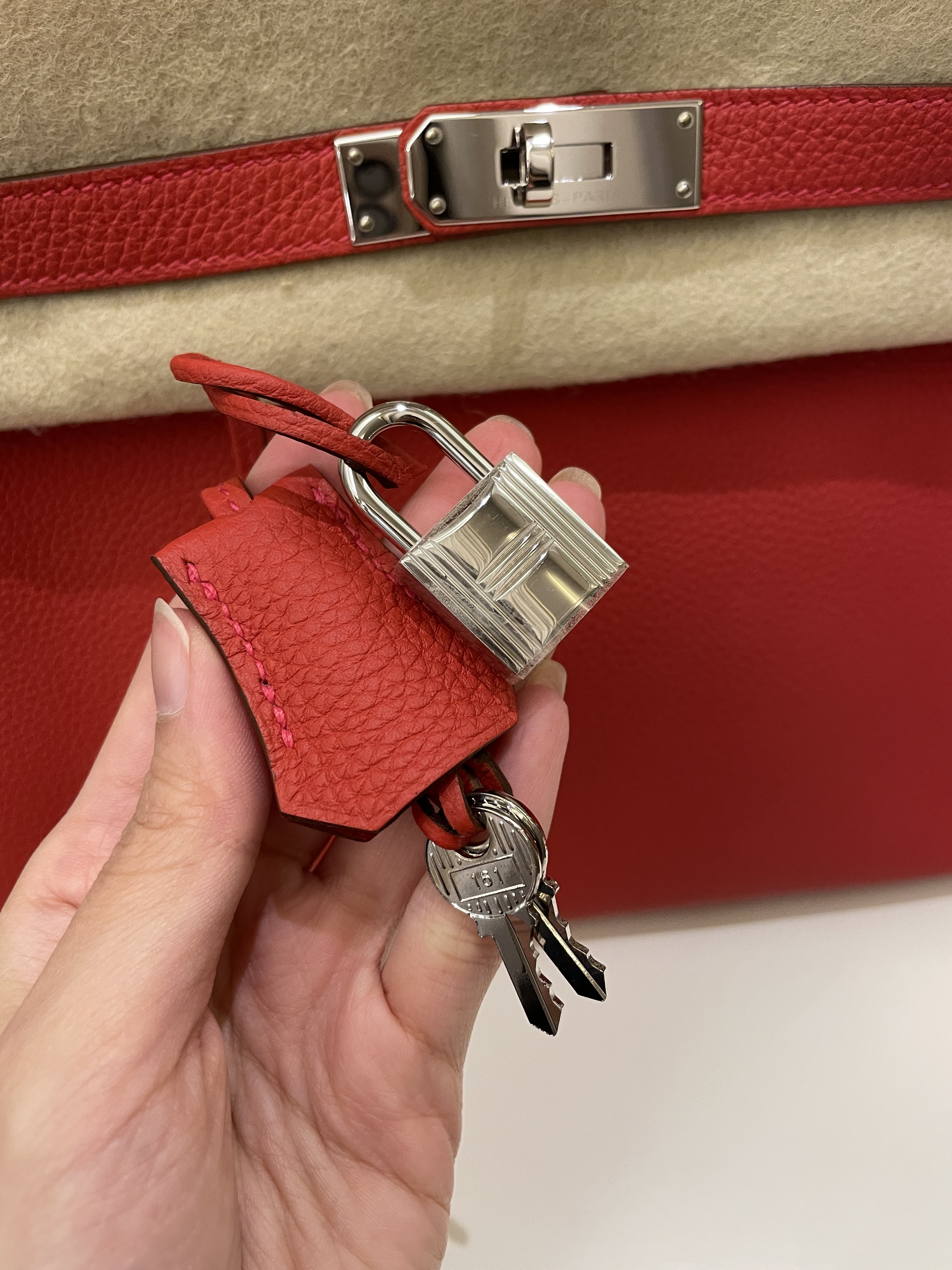 Hermes Kelly Retourne 32 Rouge Pivoine Togo