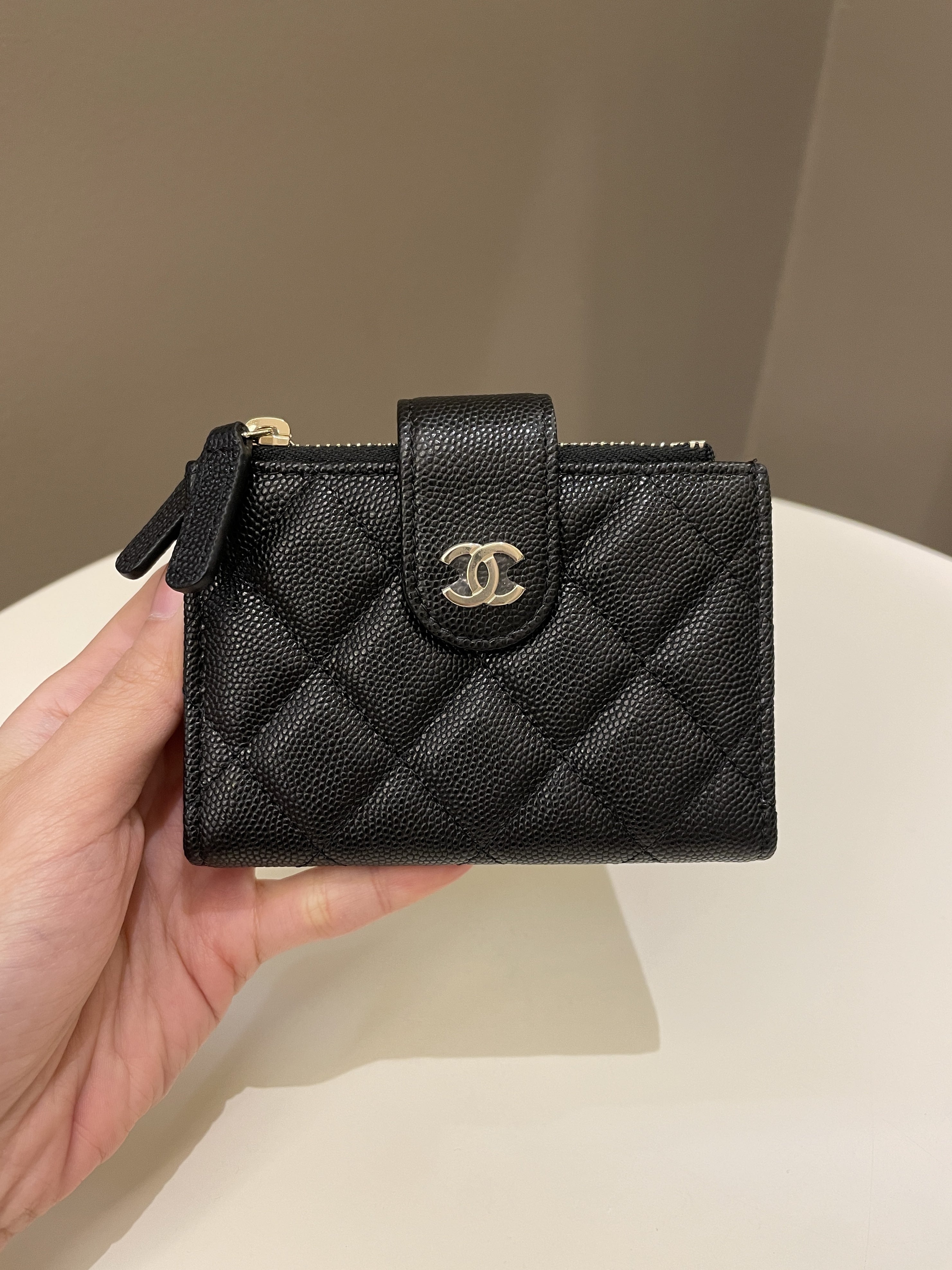 Chanel Quilted Flap Card Holder Black Caviar