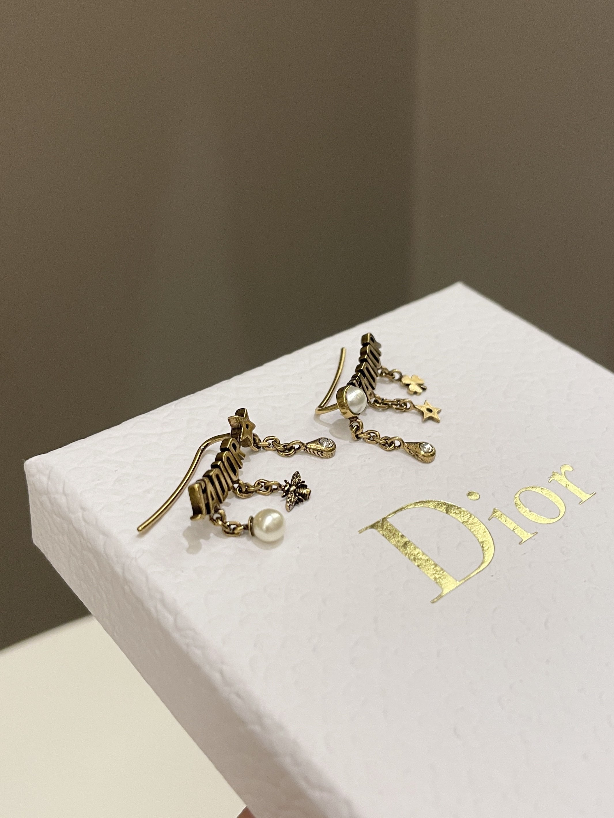 Dior Jadior Earring Ivory Glass Pearl / Rhinestones