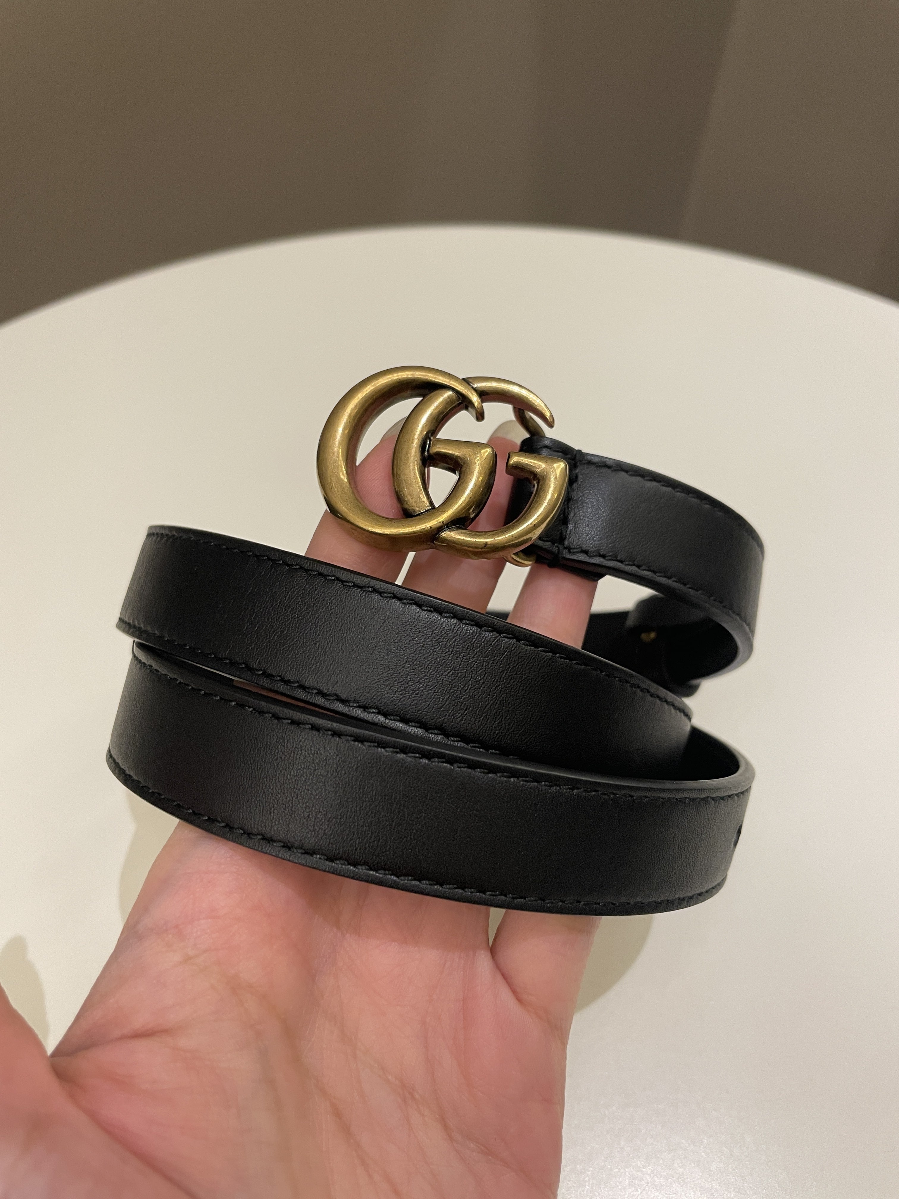 Gucci Marmont GG Skinny Belt Black