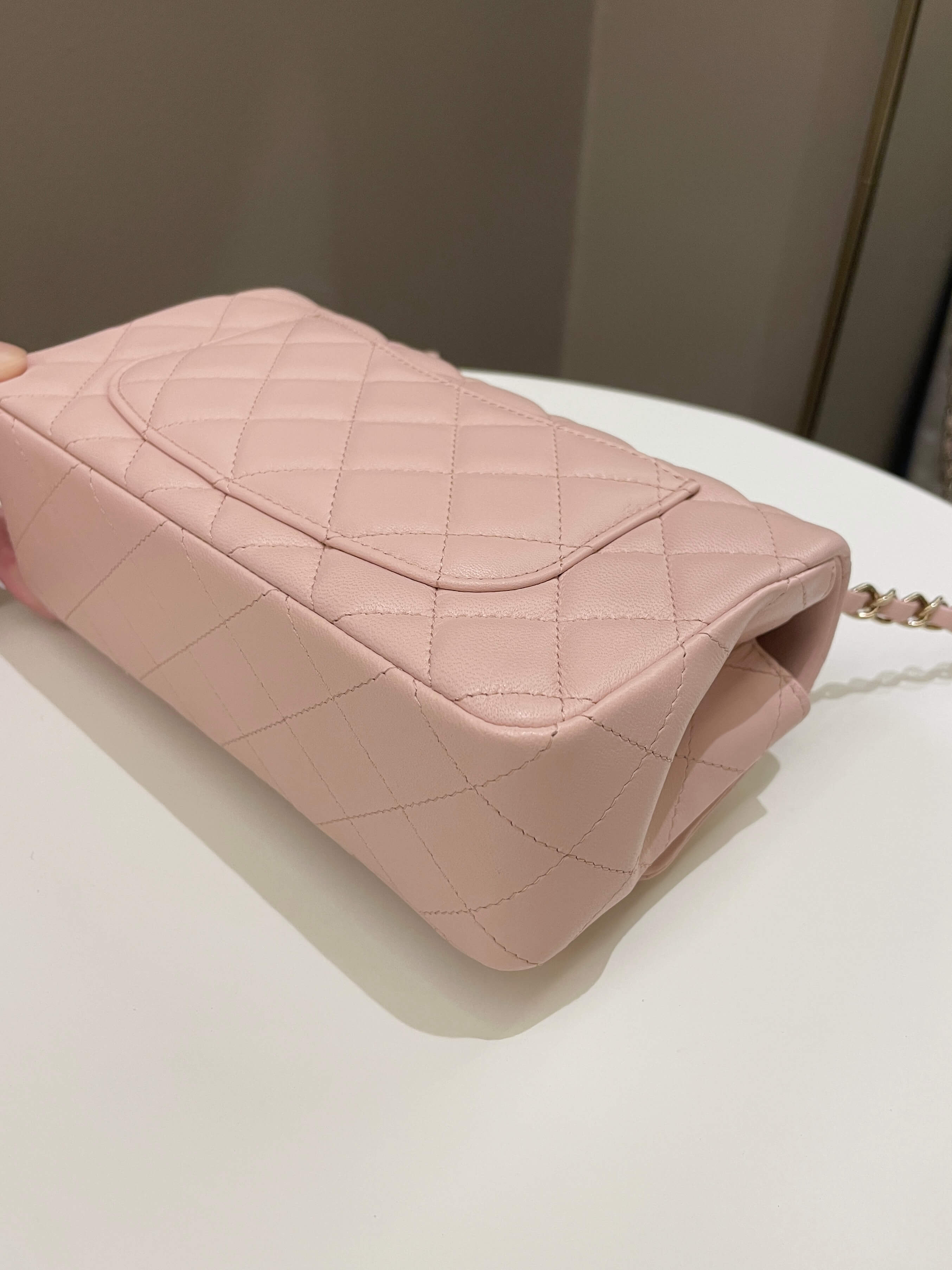 Chanel Classic Quilted Mini Rectangular Pale Pink Lambskin