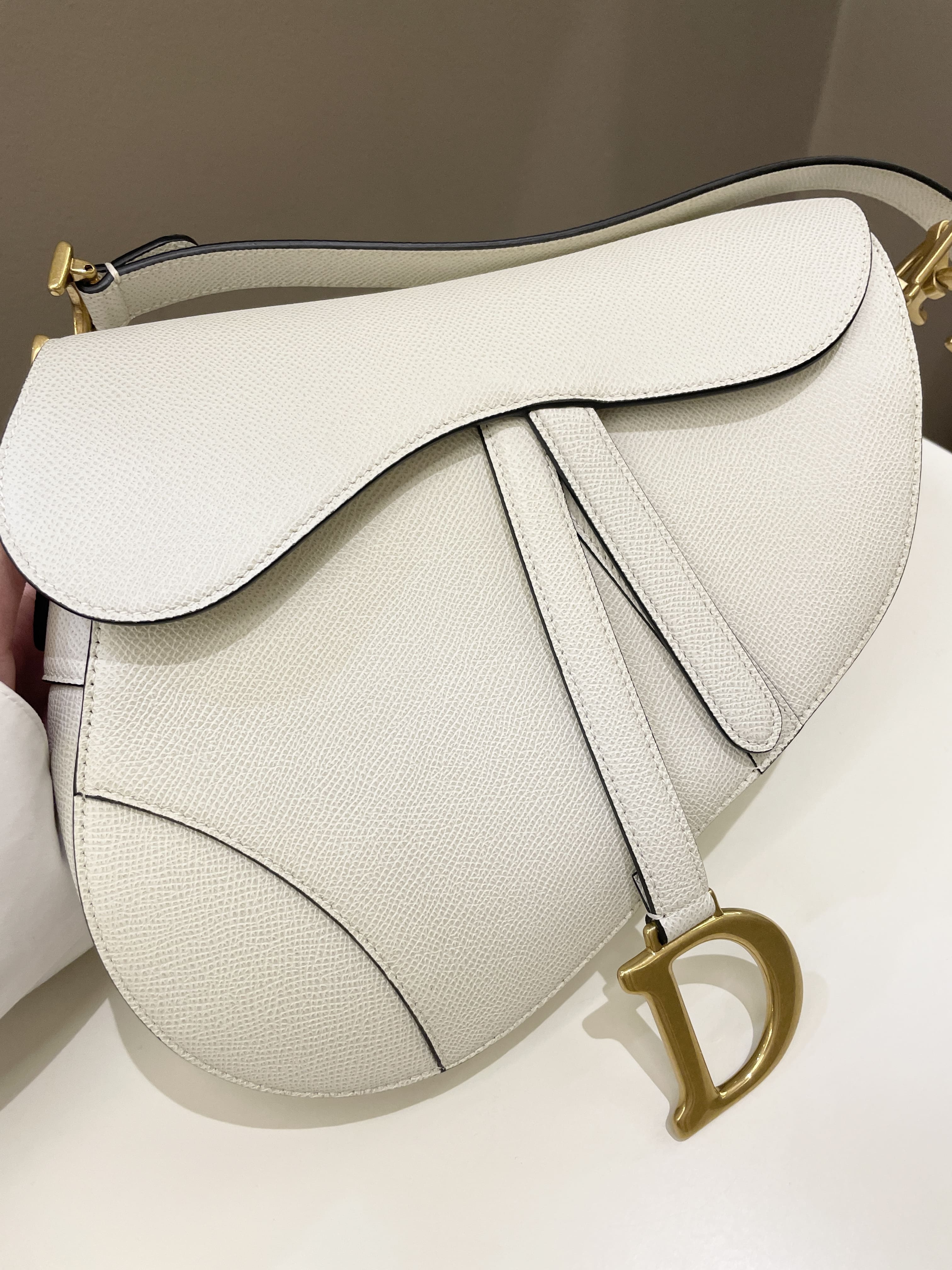 Dior Saddle Bag White Grained Leather | 3D model
