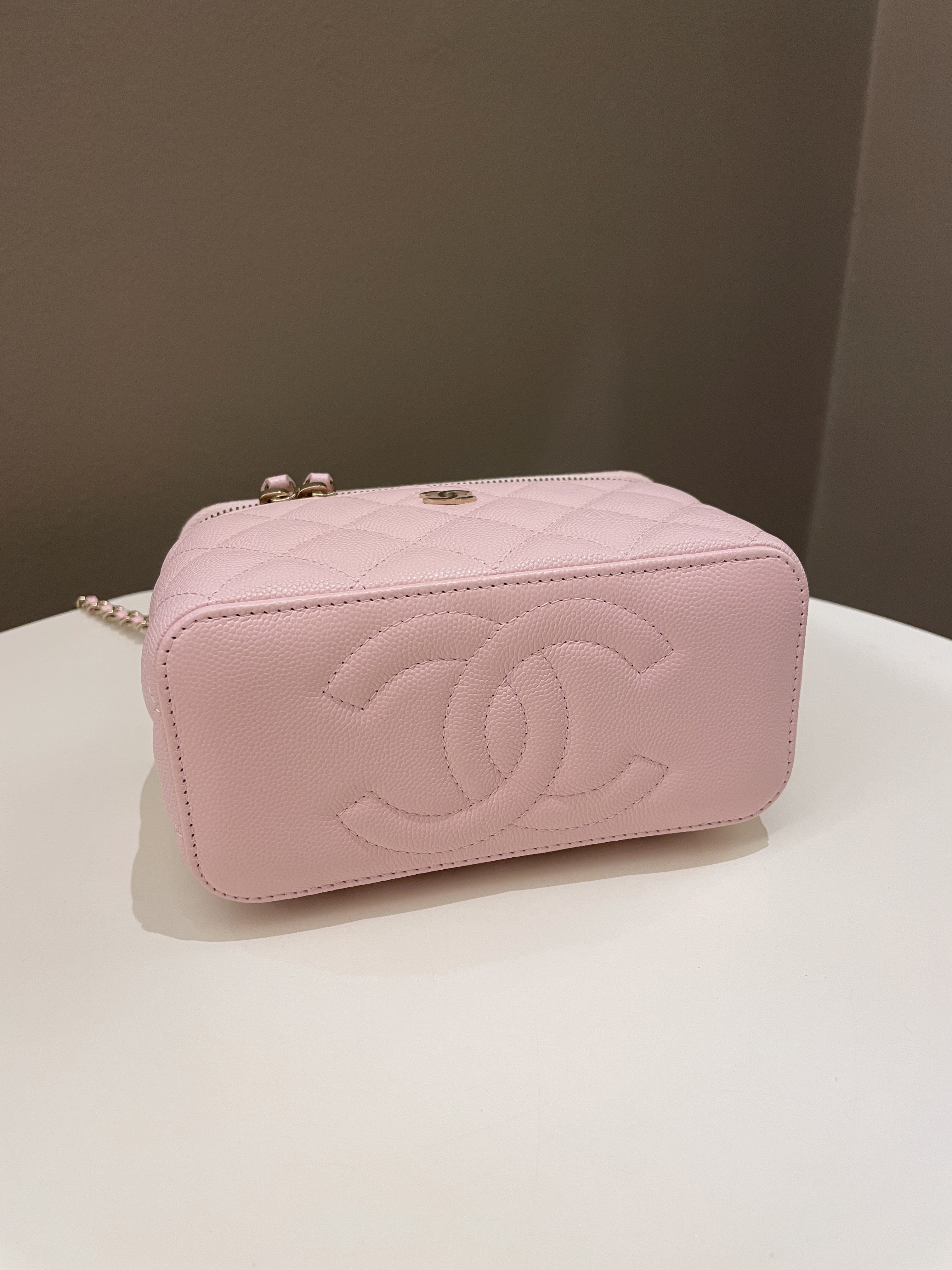 Chanel Quilted Mini Vanity Rectangular Rose Clair Lilac Caviar