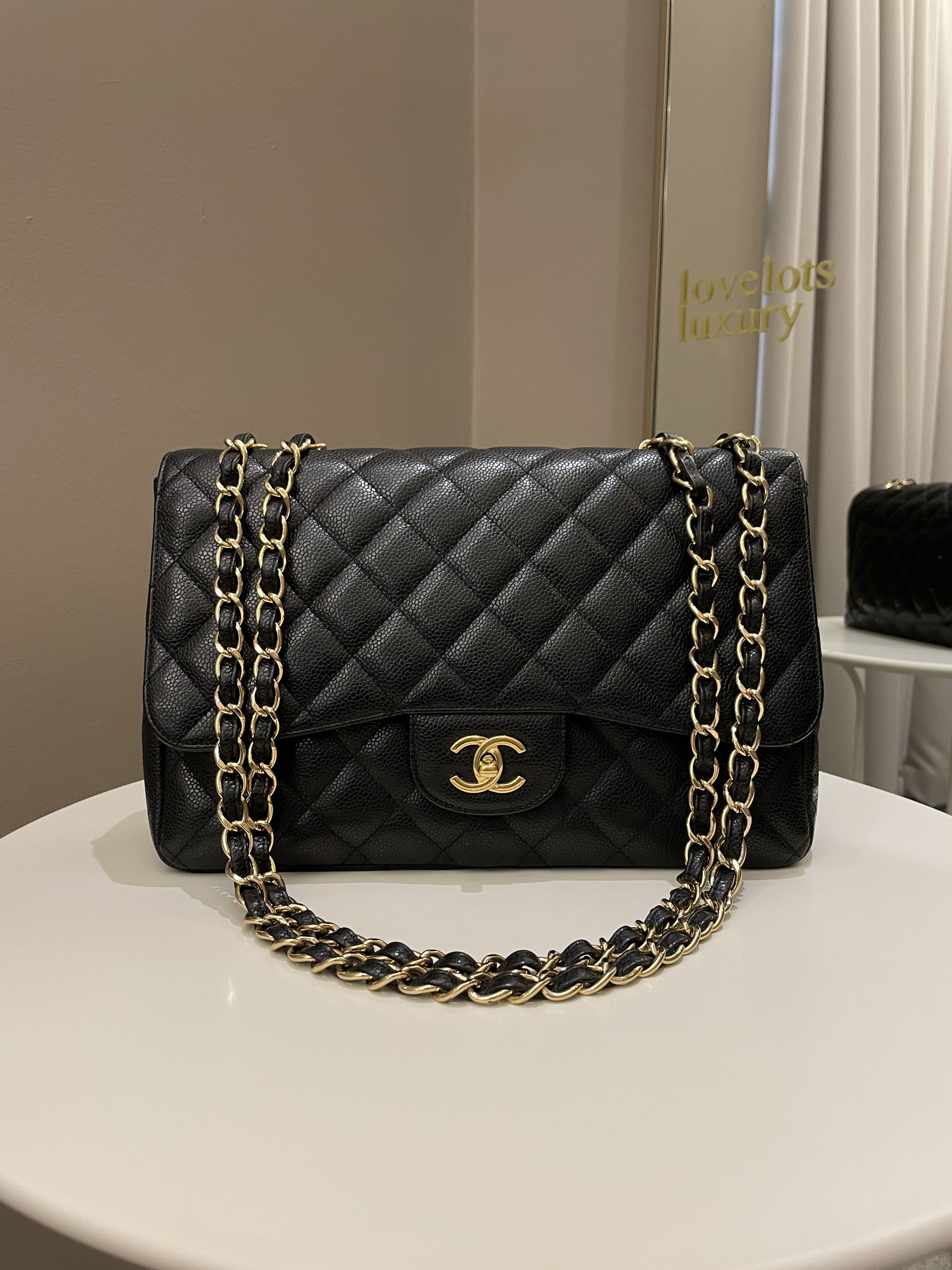 Chanel Classic Quilted Jumbo Single Flap Black Caviar