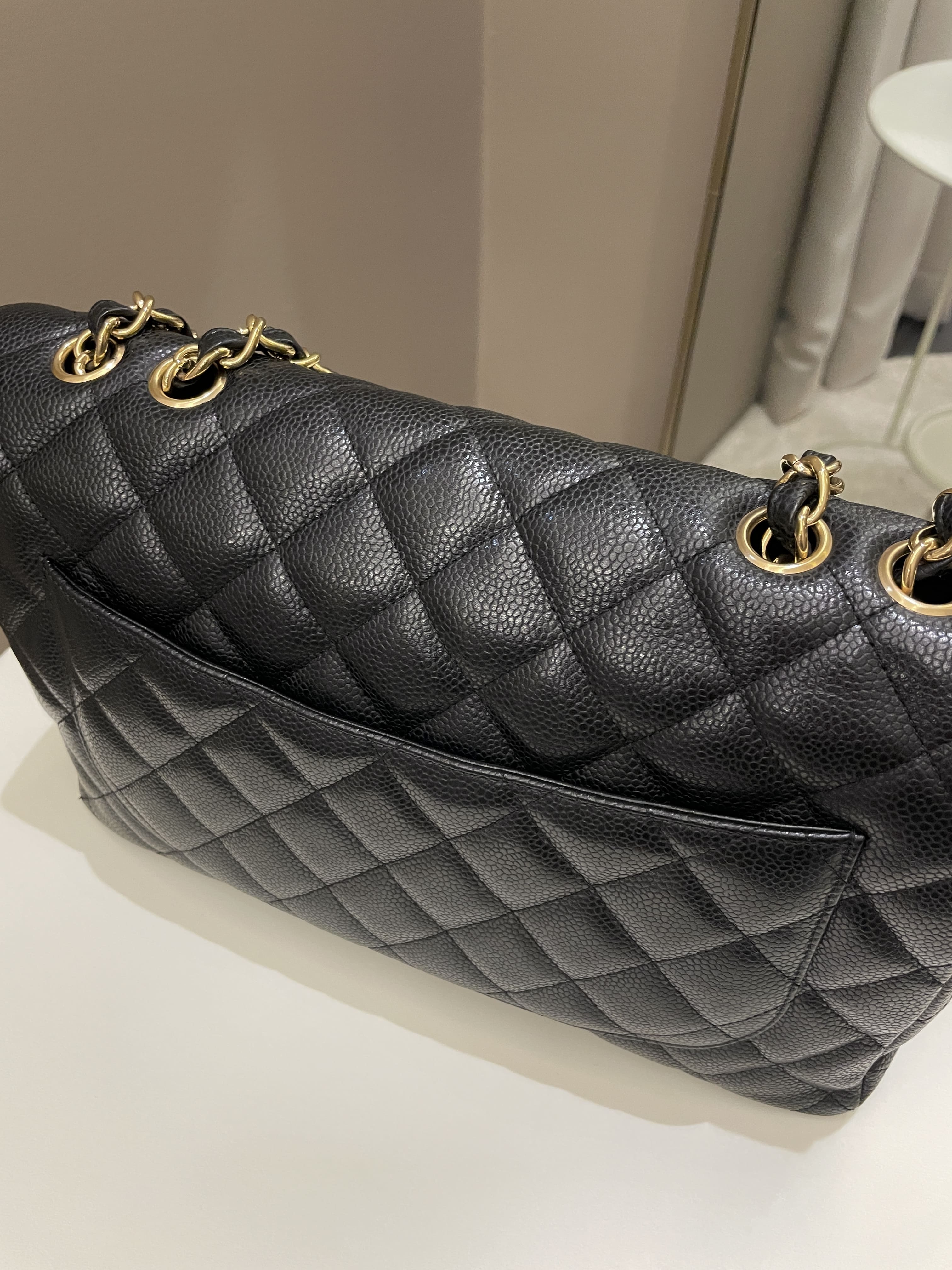 Chanel Classic Quilted Jumbo Single Flap Black Caviar