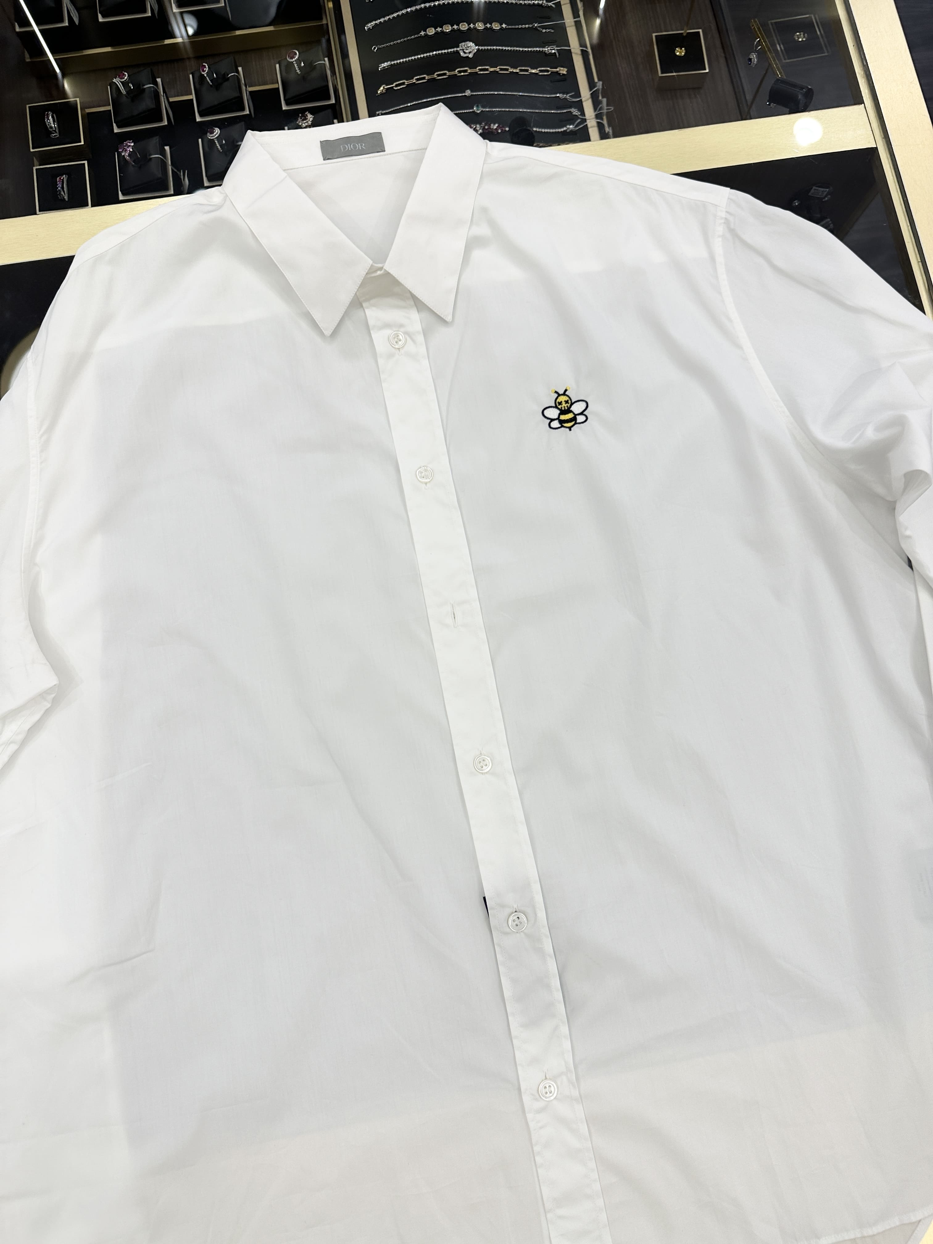 Dior Homme x Kaws Bee Patch Shirt White Cotton 