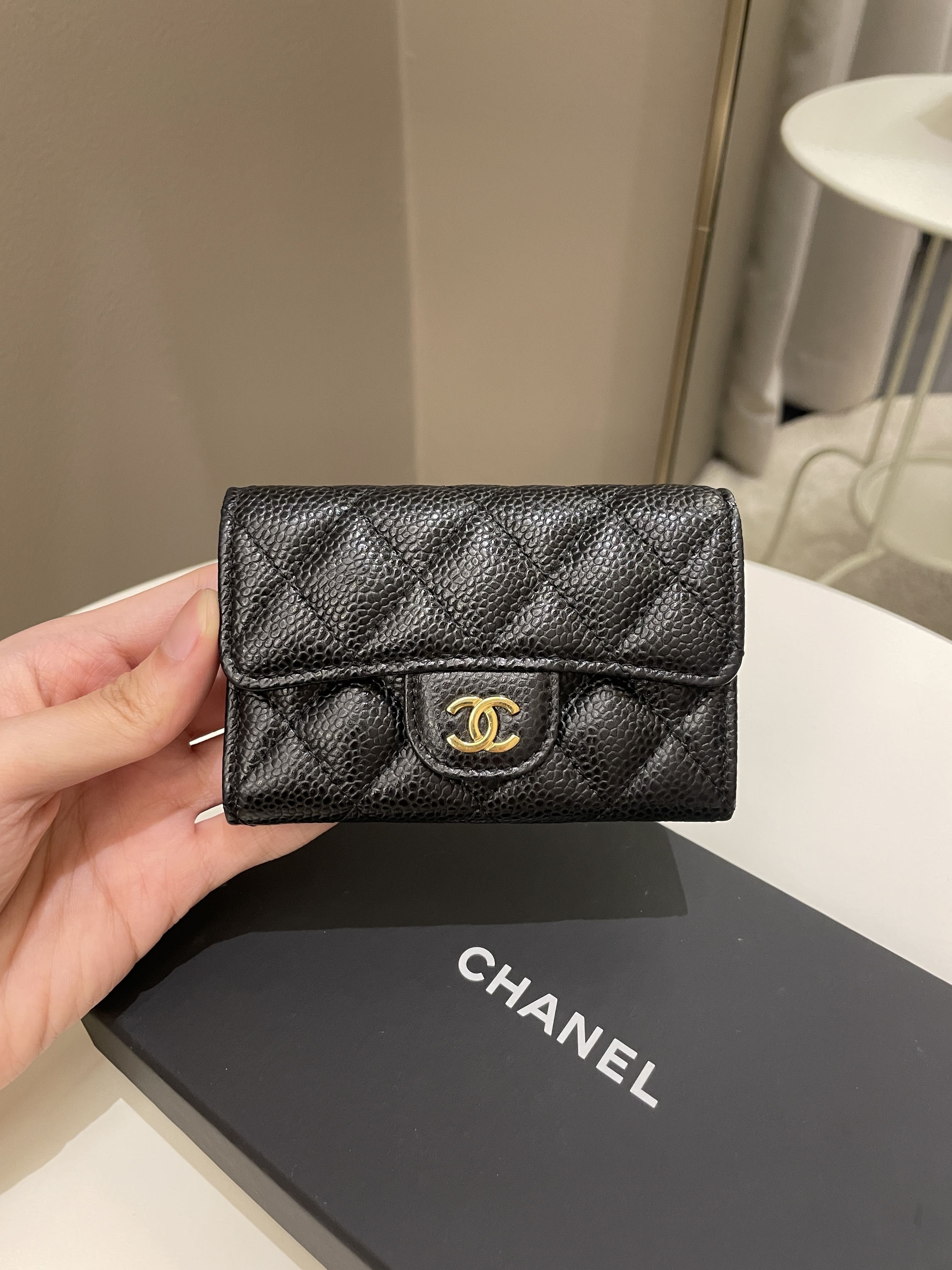 CHANEL, Bags, Chanel Classic Card Holder Wallet Caviar Black