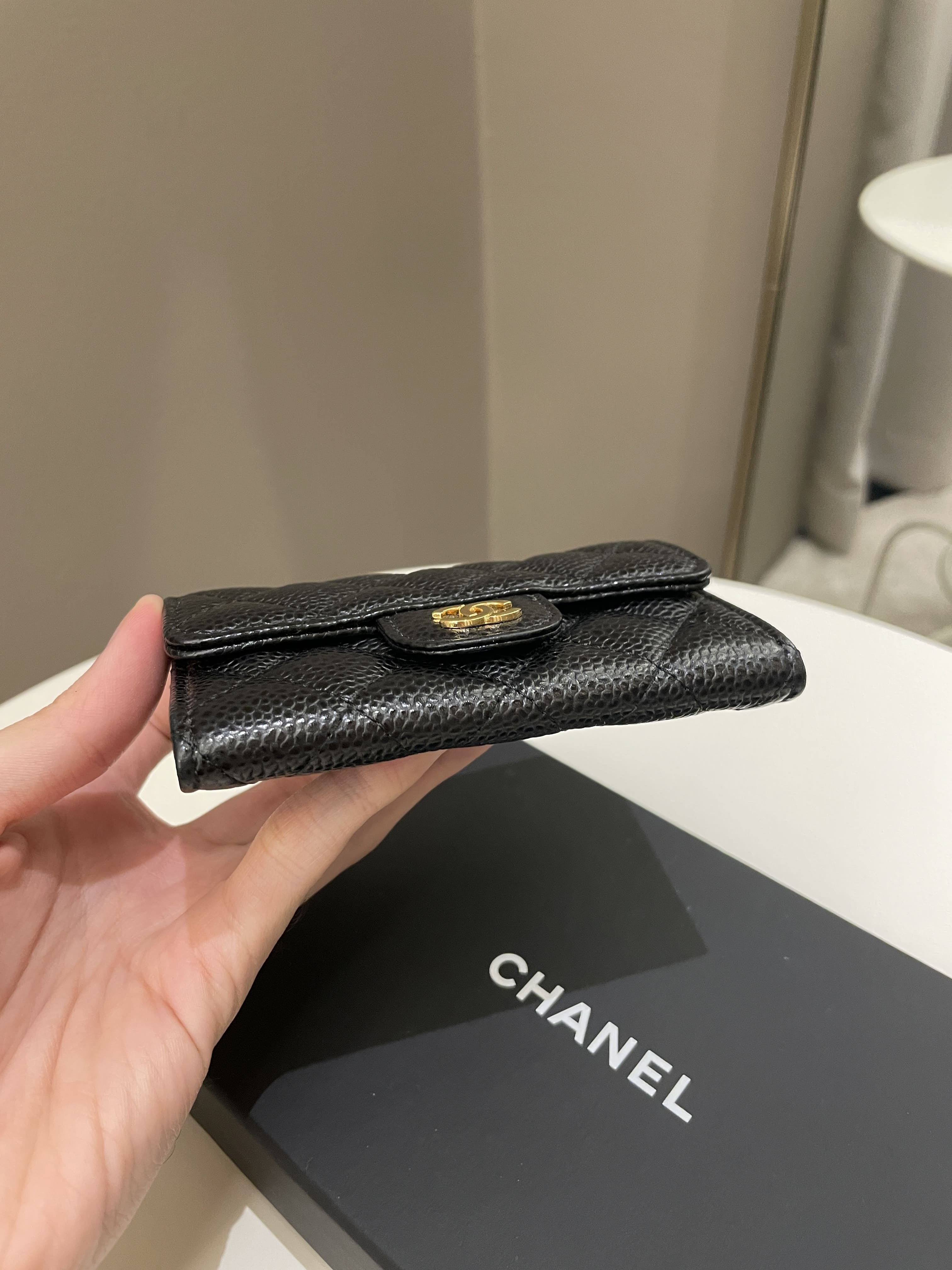 Chanel Classic Quilted Card Holder Black Caviar