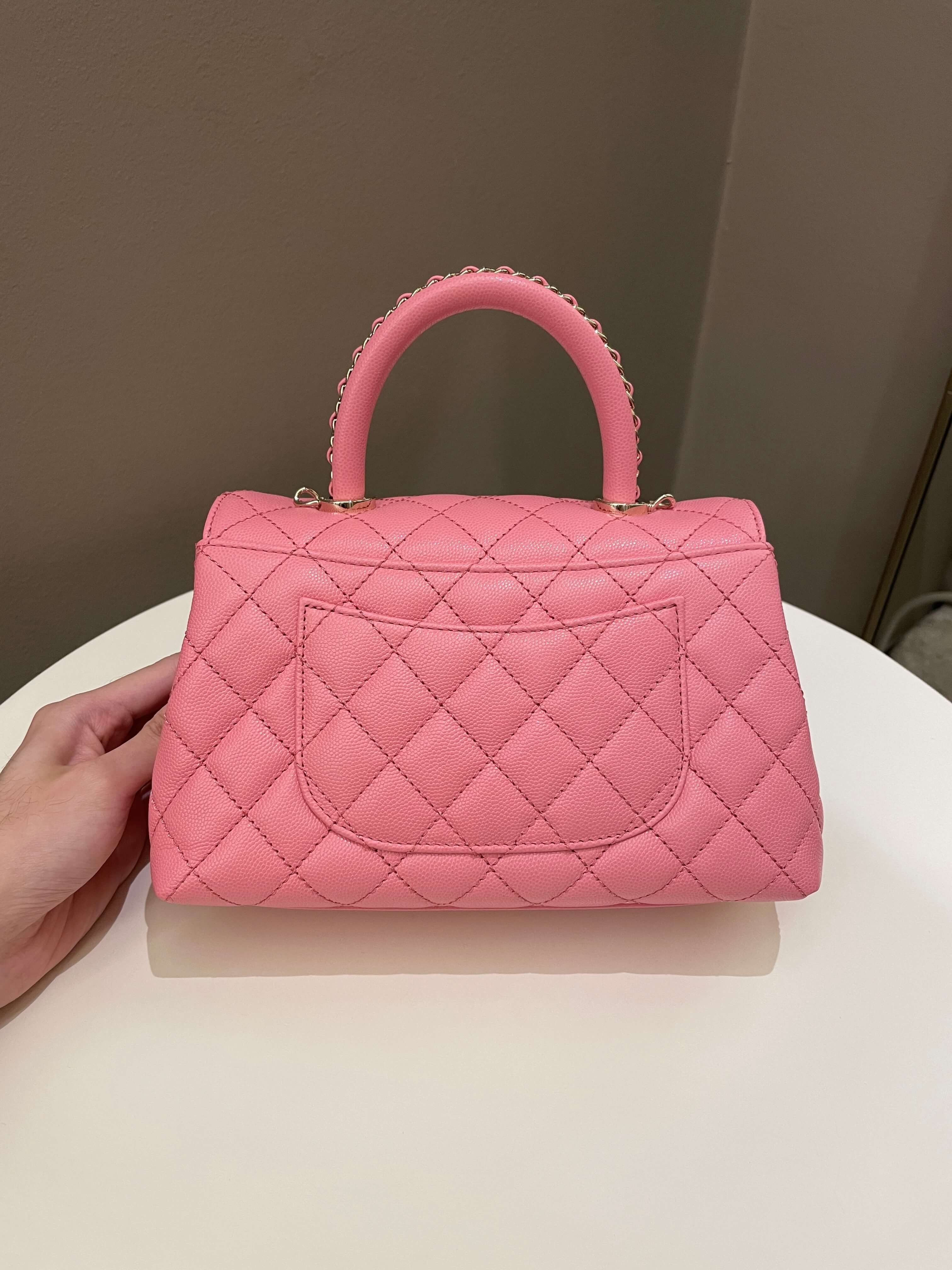 Chanel Quilted Coco Chain Handle Pink Caviar