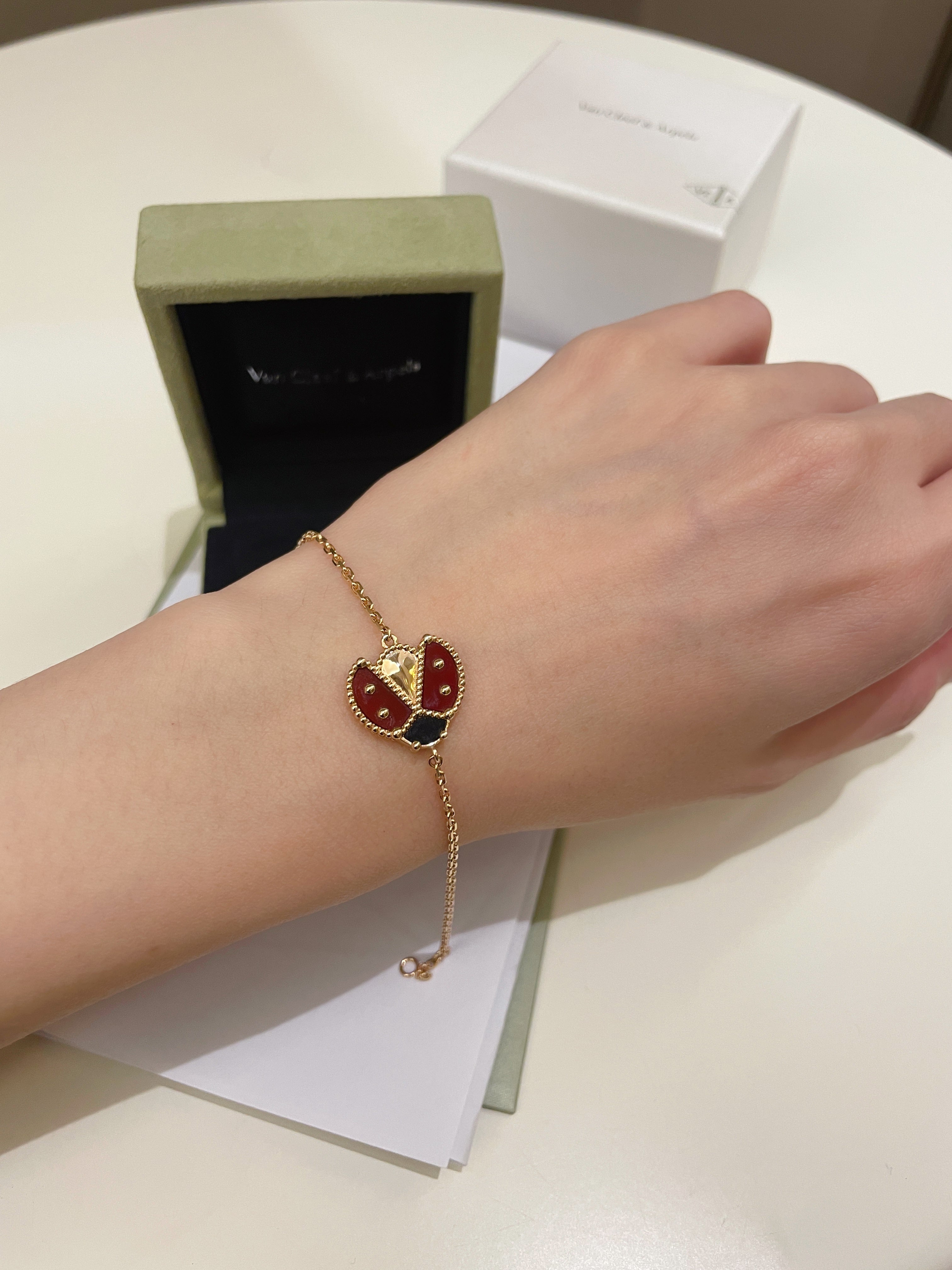 Van Cleef & Arpels Lucky Spring Ladybug Bracelet 
18K Rose Gold