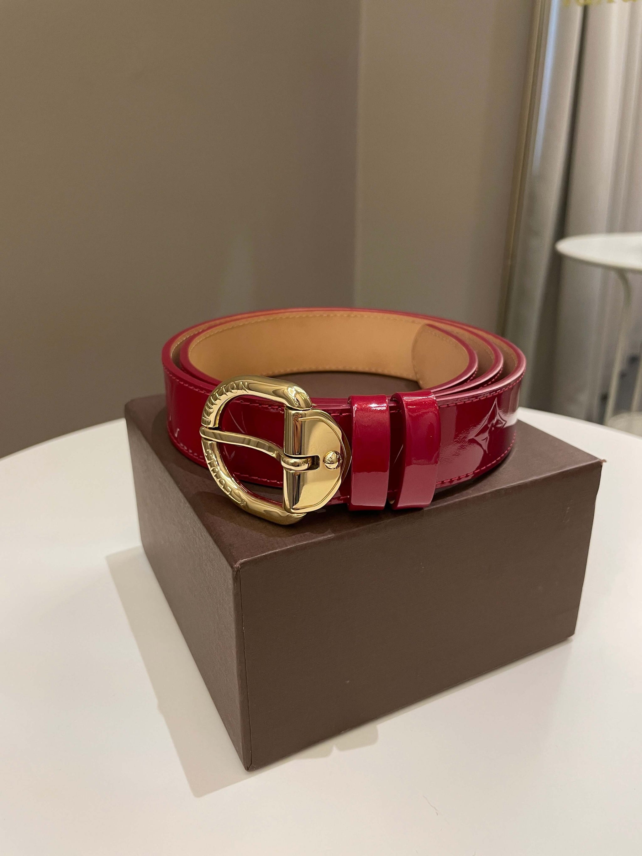 Louis Vuitton Ceinture Belt Red Vernis