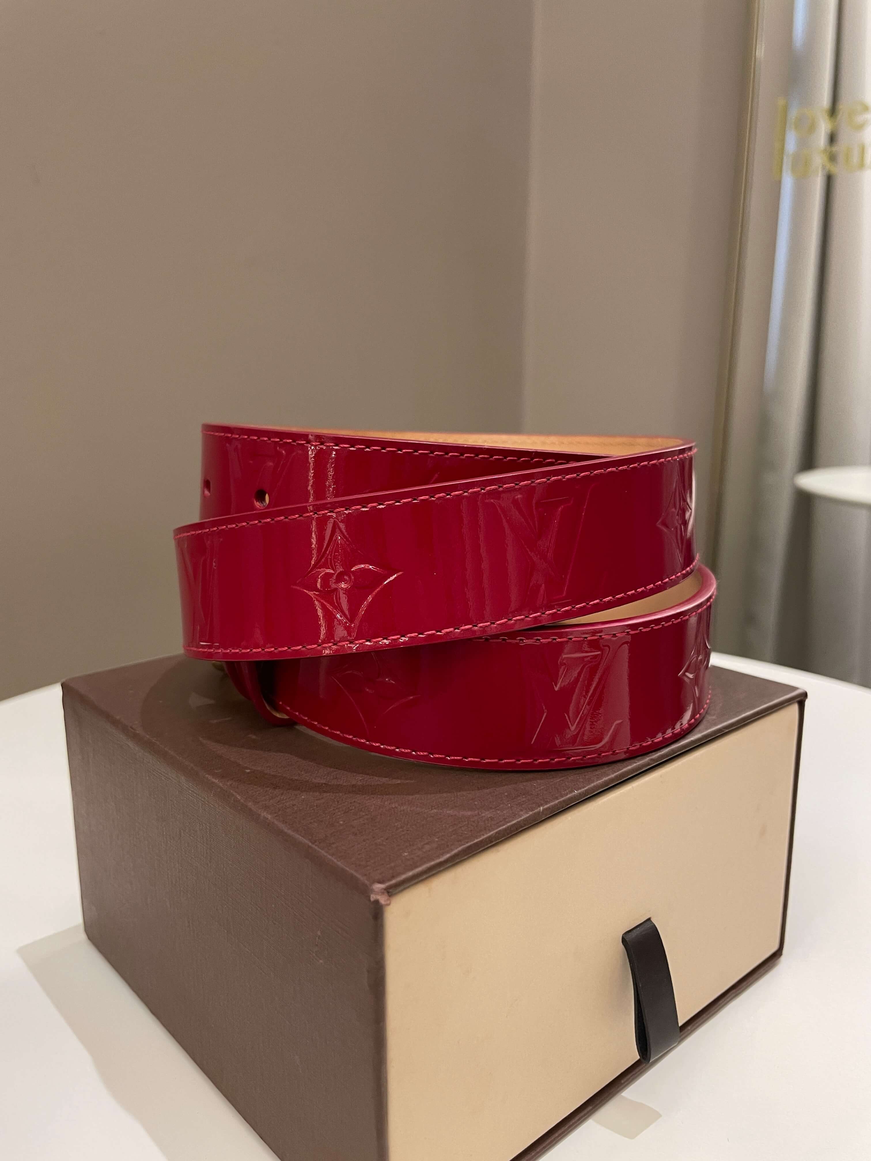 Louis Vuitton Ceinture Belt Red Vernis