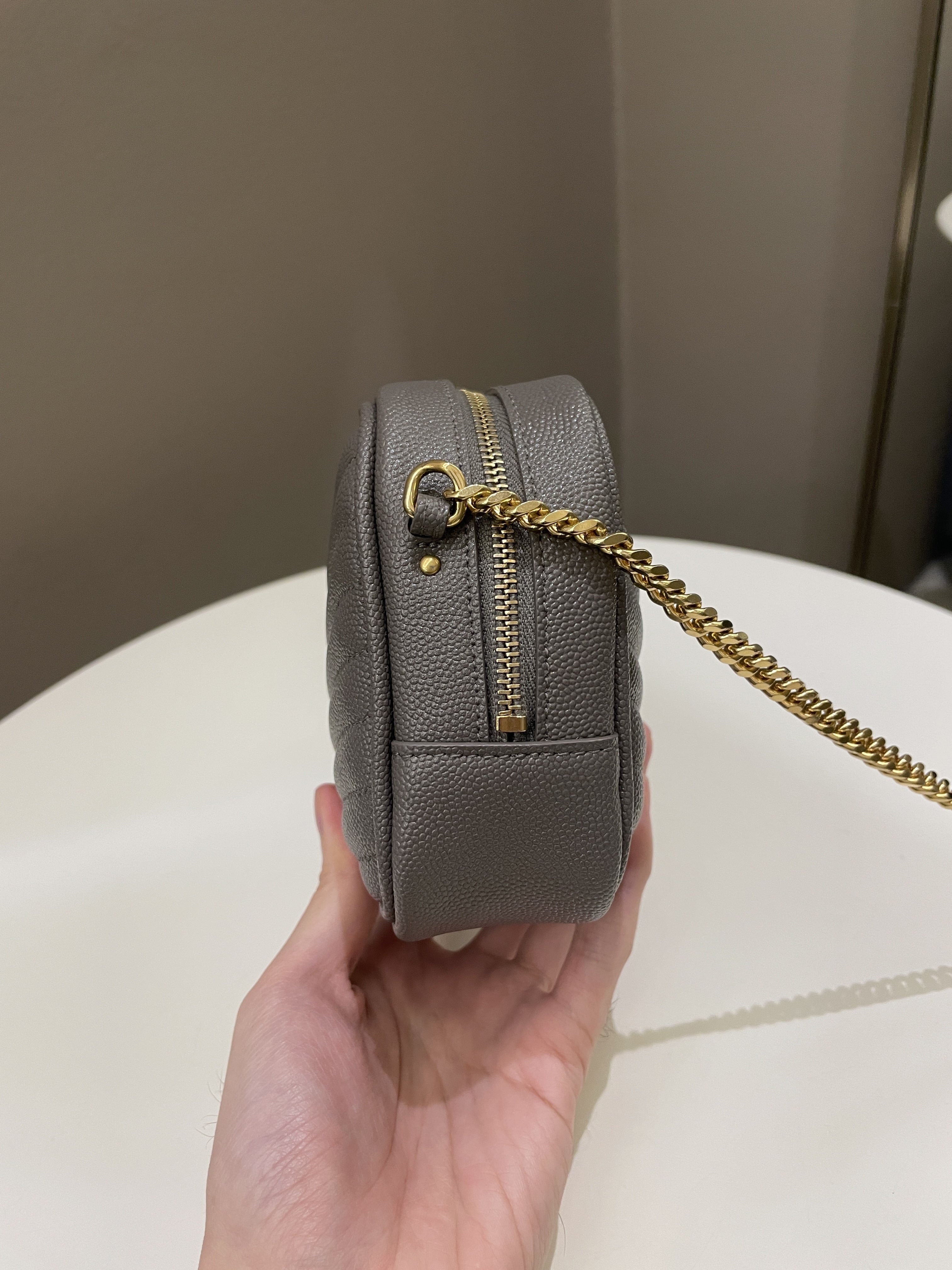 Saint Laurent Lou Mini Bag
Grey Grained Leather