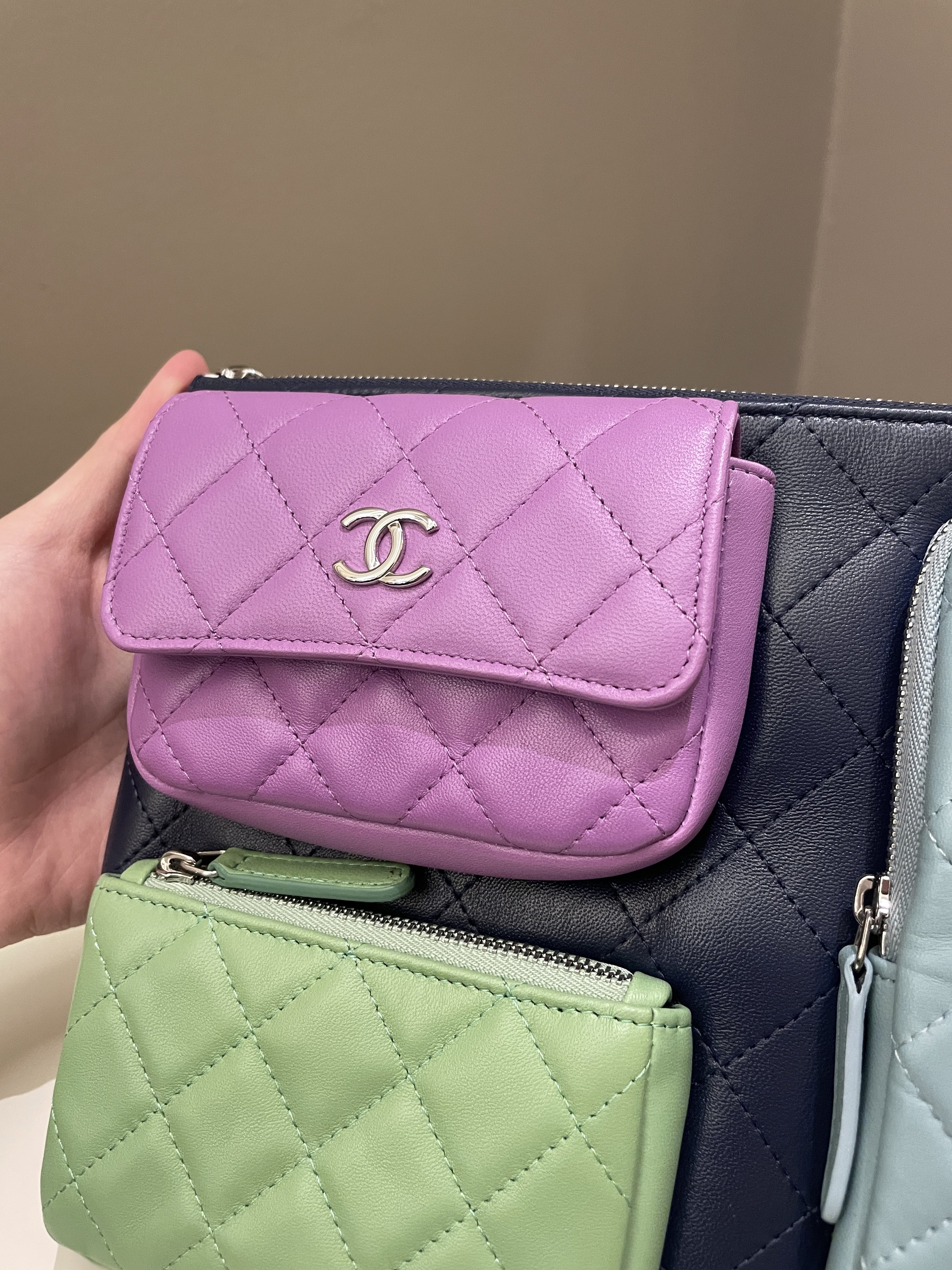 Chanel Quilted Leather Multi Pocket Zip Clutch
Multicolor