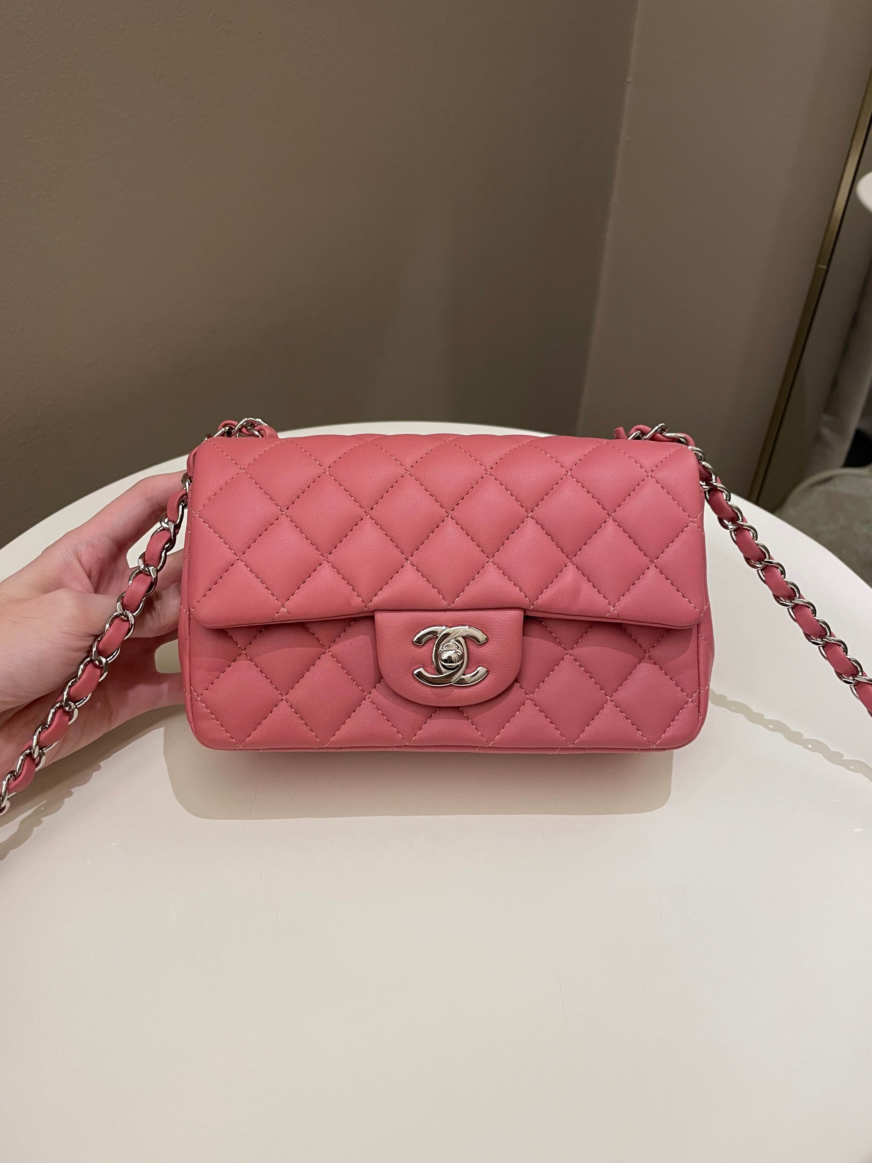 Chanel Classic Quilted Mini Rectangular Mauve Pink Lambskin