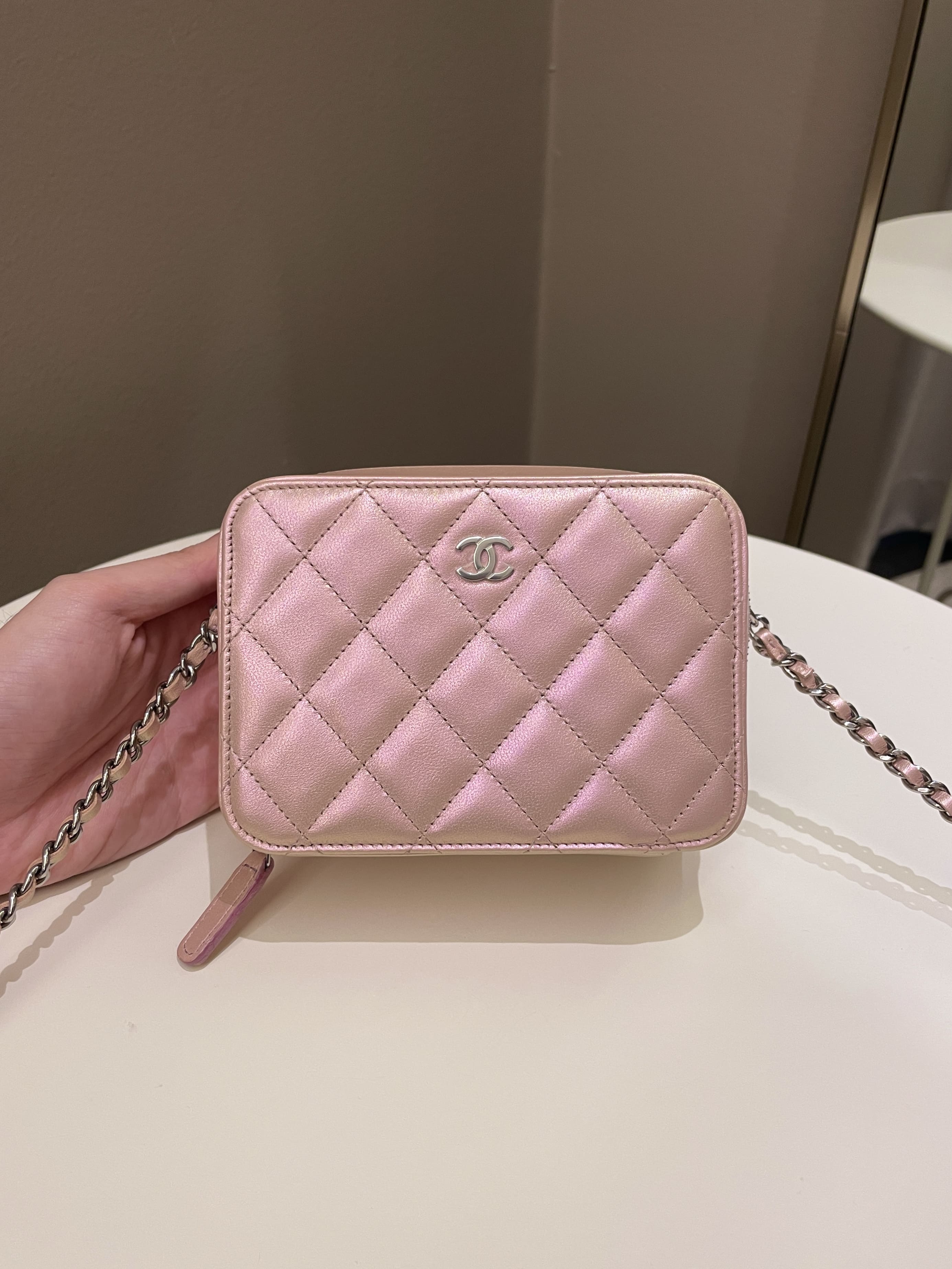 Chanel Camera Quilted Neon Hot Cc Charm Chain Tote 231187 Pink Canvas Shoulder  Bag, Chanel