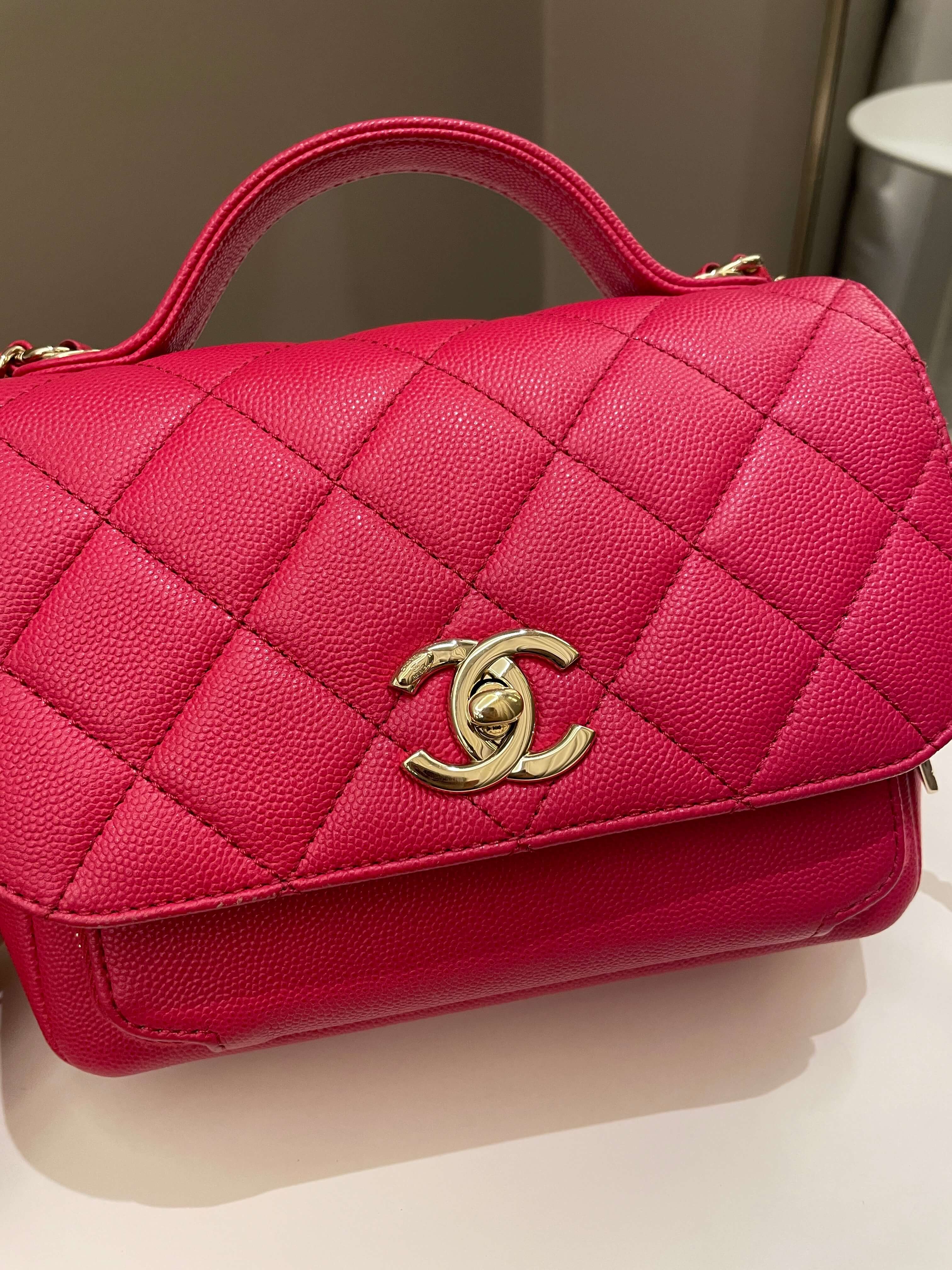Chanel Red Caviar Leather Small Business Affinity Flap Bag Chanel