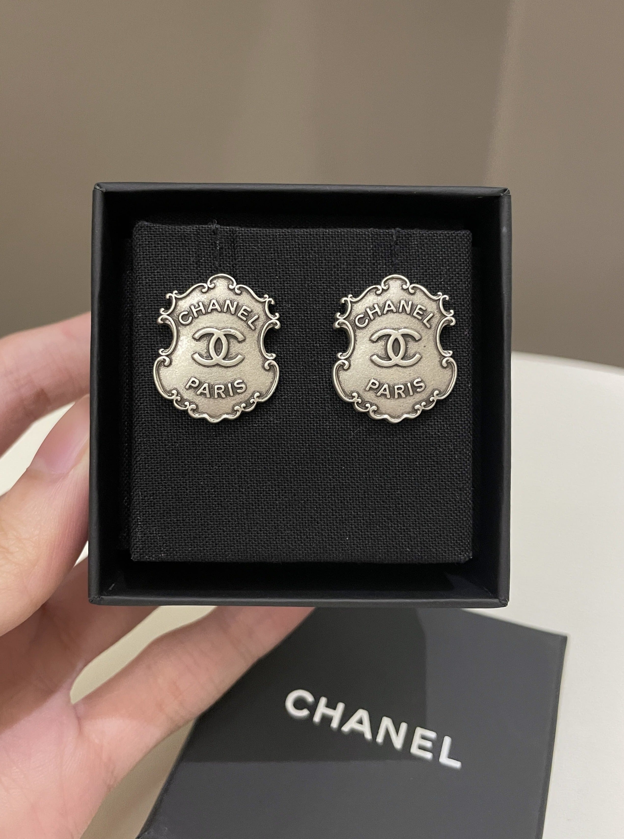 Chanel Paris-dallas Sheriff Badge Earrings