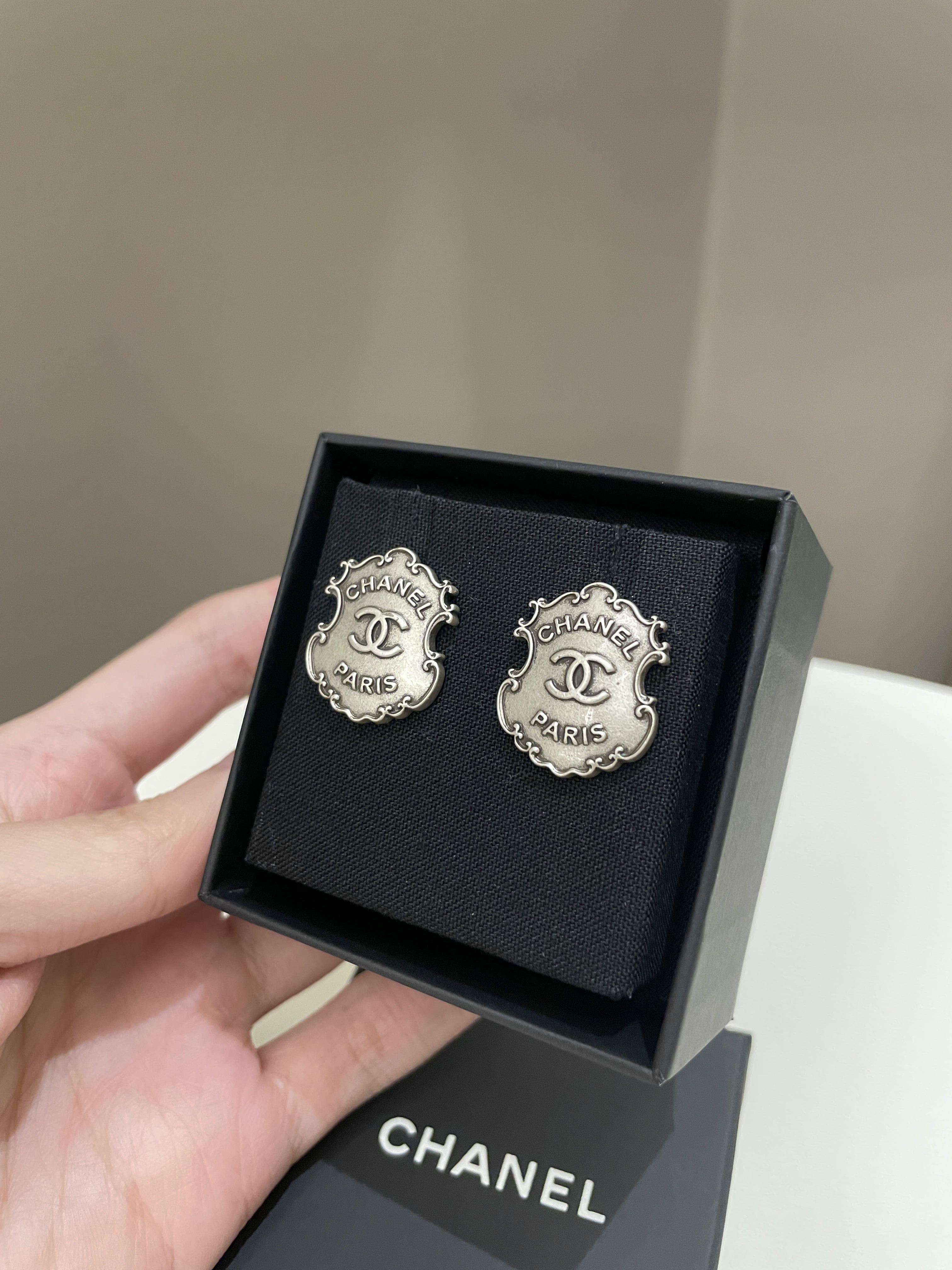 Chanel Paris-dallas Sheriff Badge Earrings
