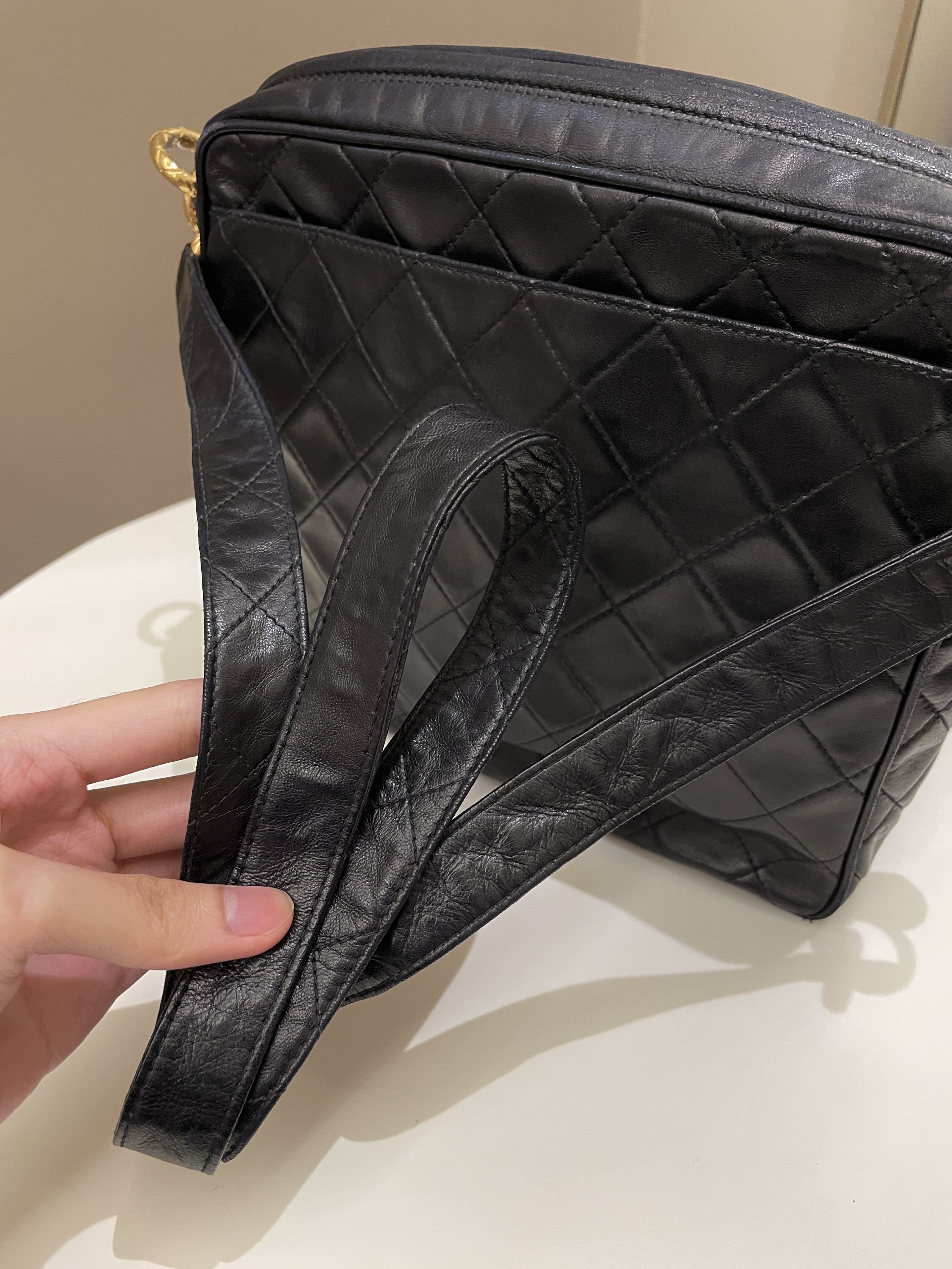 Chanel Vintage Quilted Cc Camera Bag