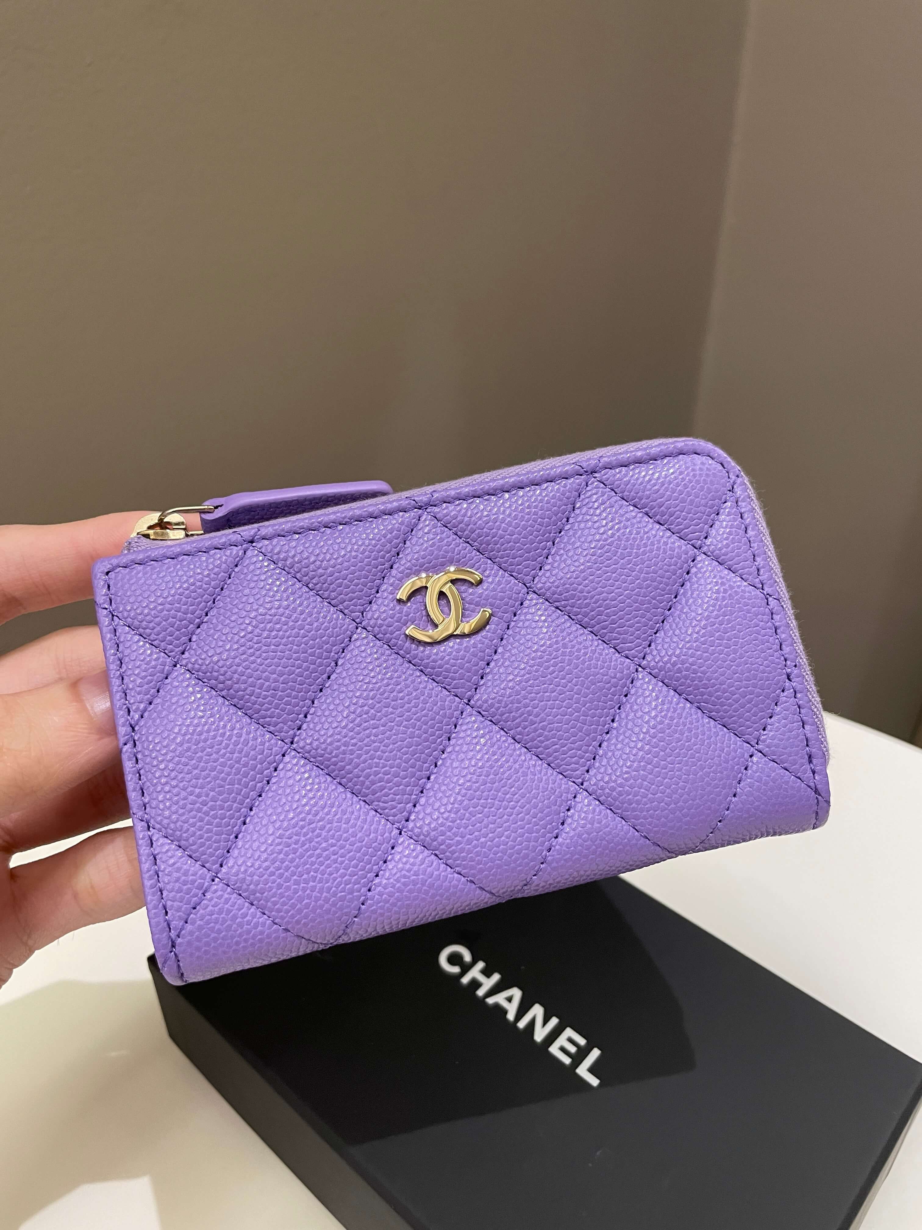CHANEL Caviar Quilted Key Holder Case Navy 1159471