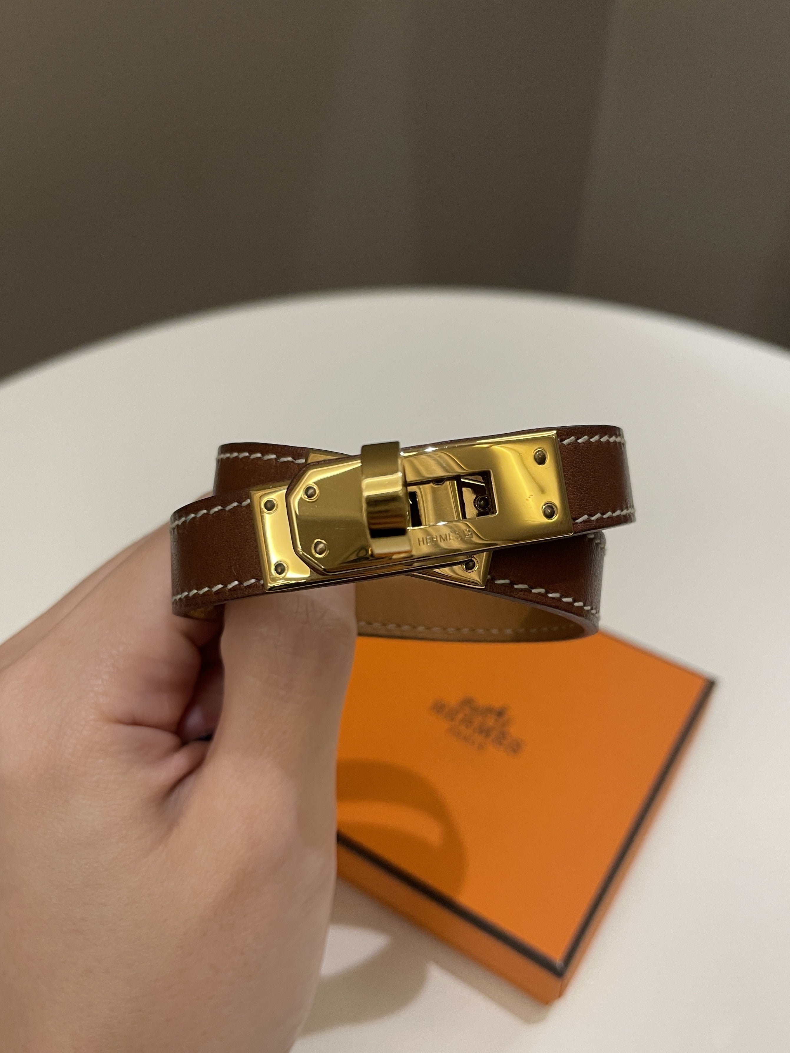 Hermes Kelly Double Tour Gold