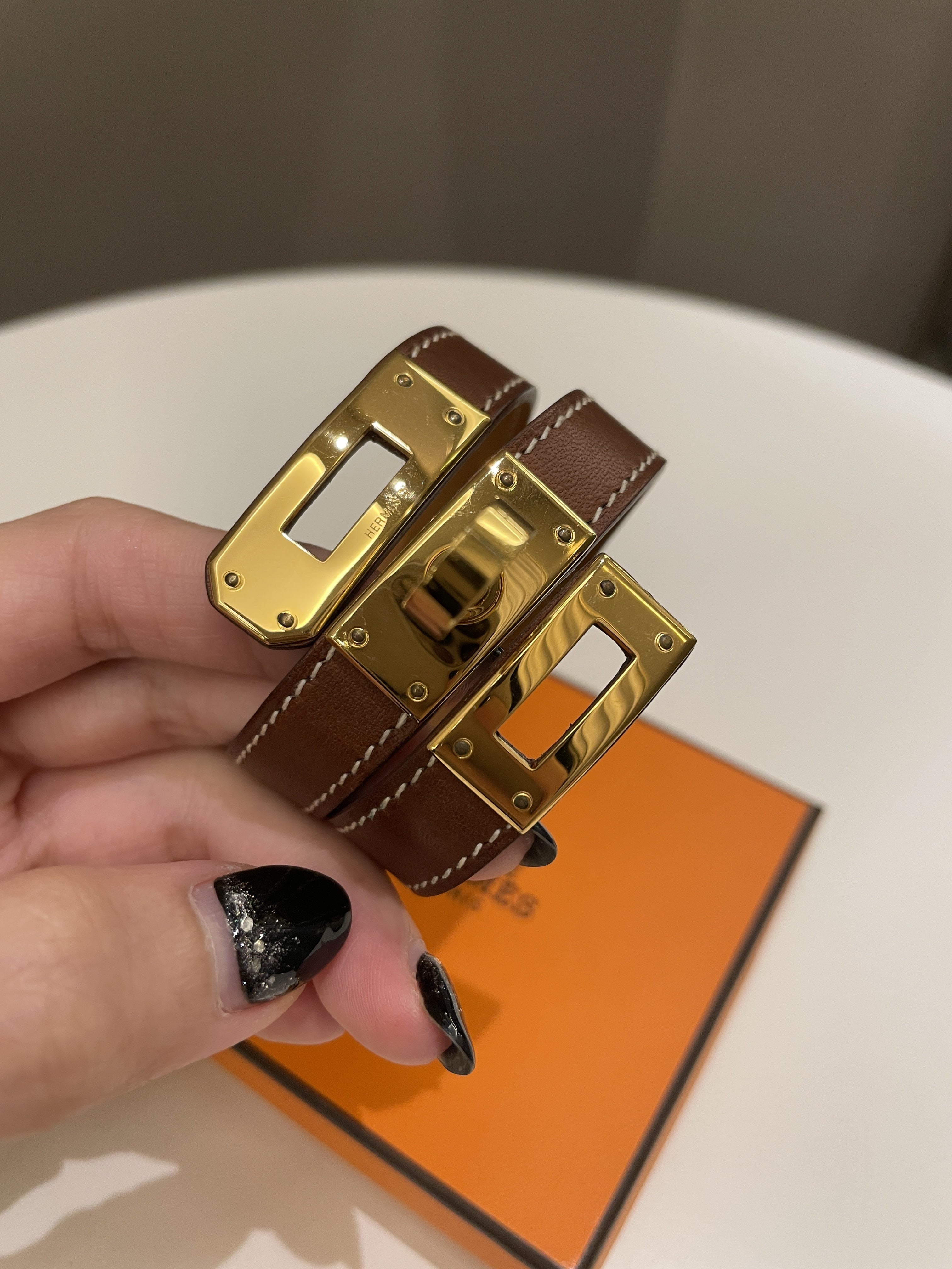 Hermes Kelly Double Tour Gold