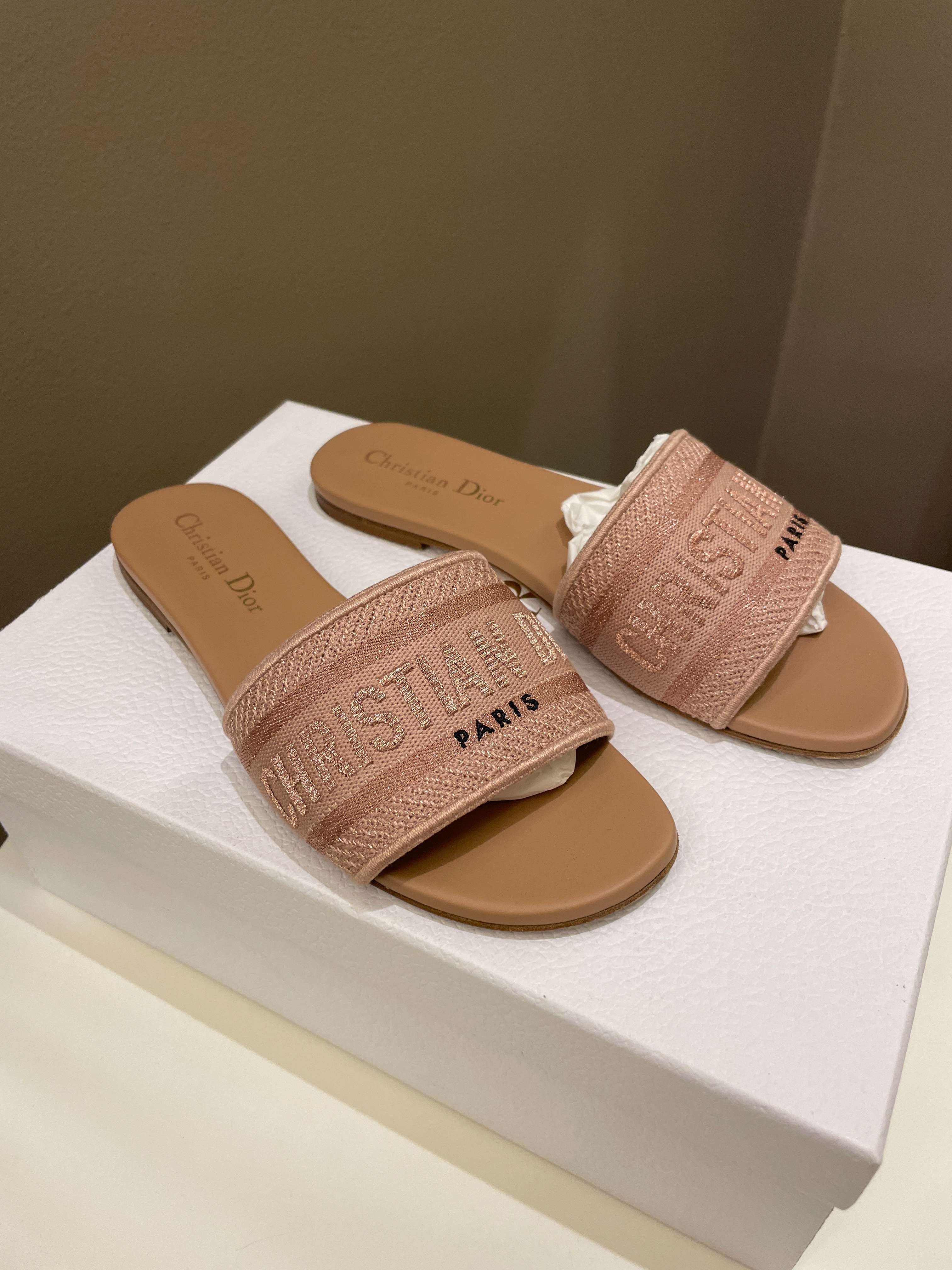 Dior Dway Slide Sandal Blush Size 36.5