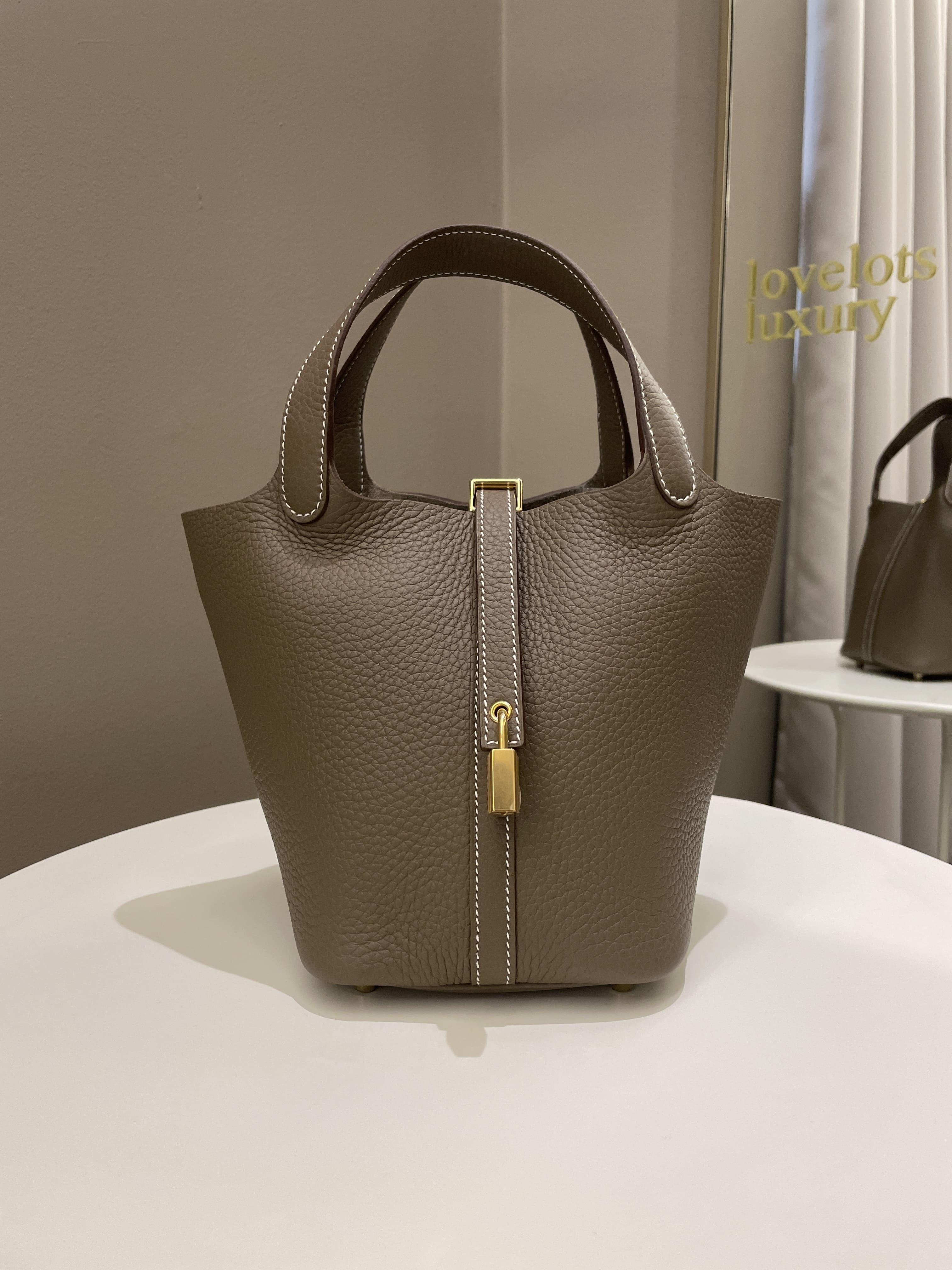 REVIEW: HERMES PICOTIN LOCK 18: Clemence leather, etoupe and gold HW-  should you buy it? Luxury bag 