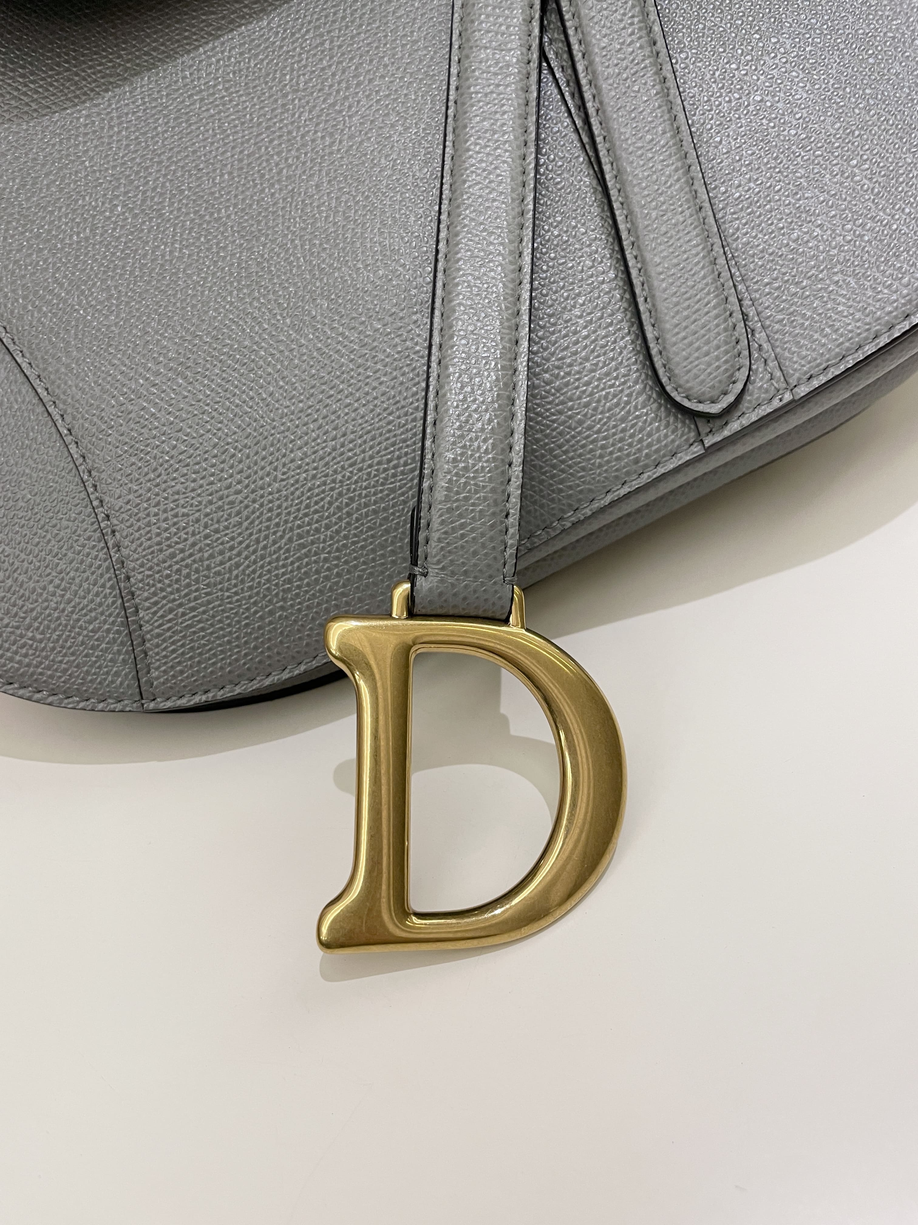 Dior Saddle Bag Gray Grained