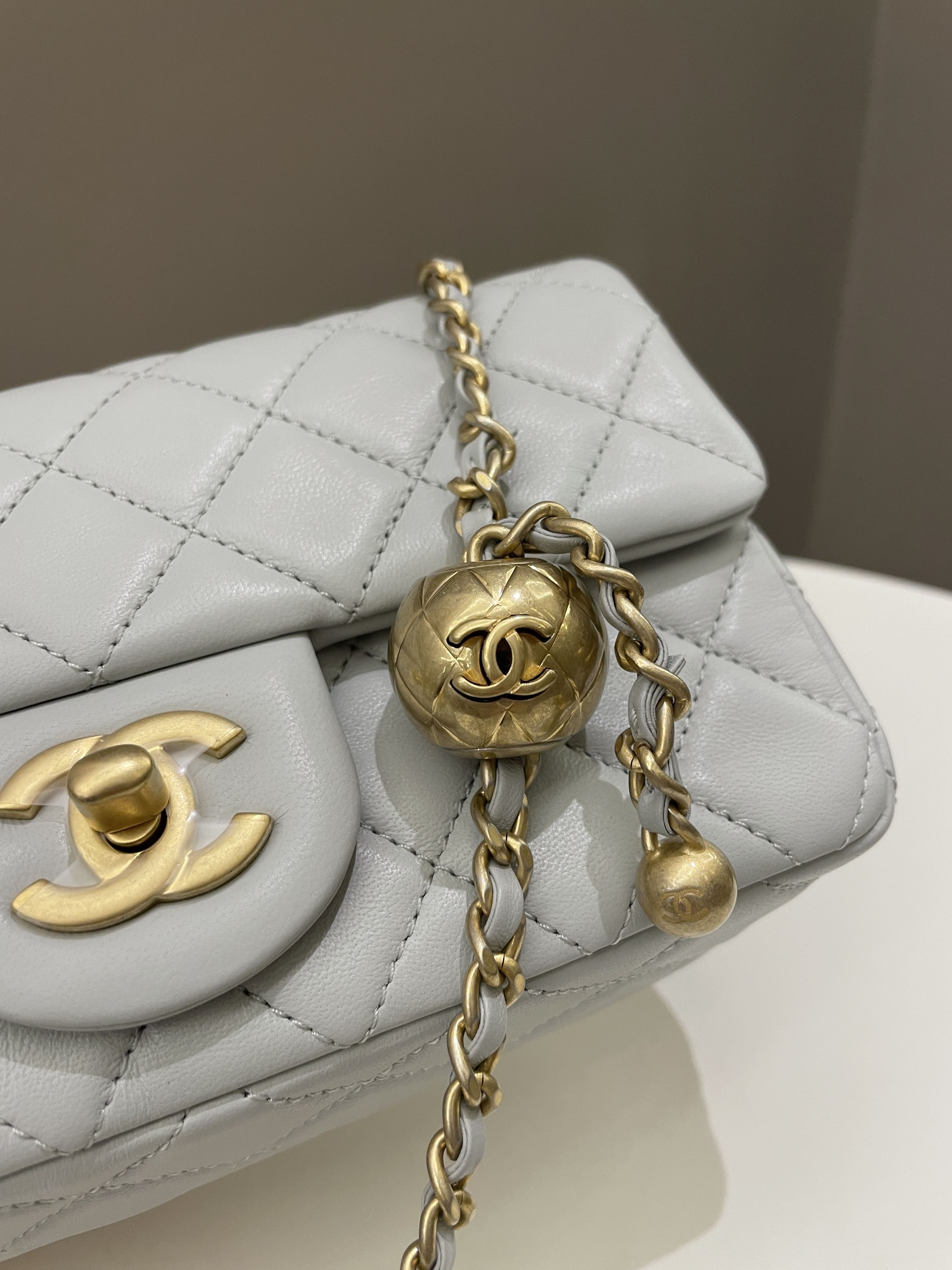 Chanel Quilted Lambskin Mini CC Pearl Crush Flap