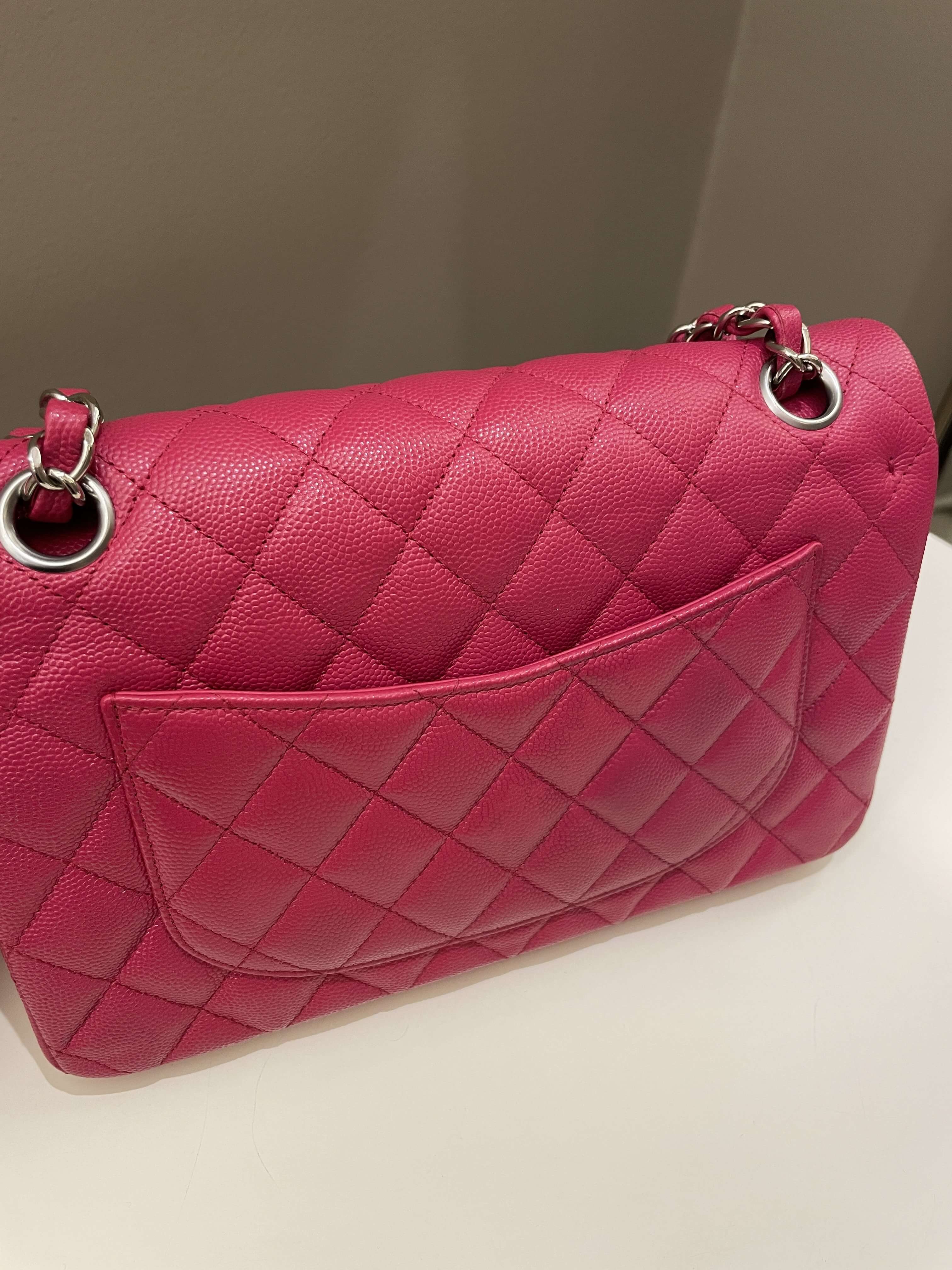 Chanel Classic Quilted Small Double Flap Rose Fuschia Caviar