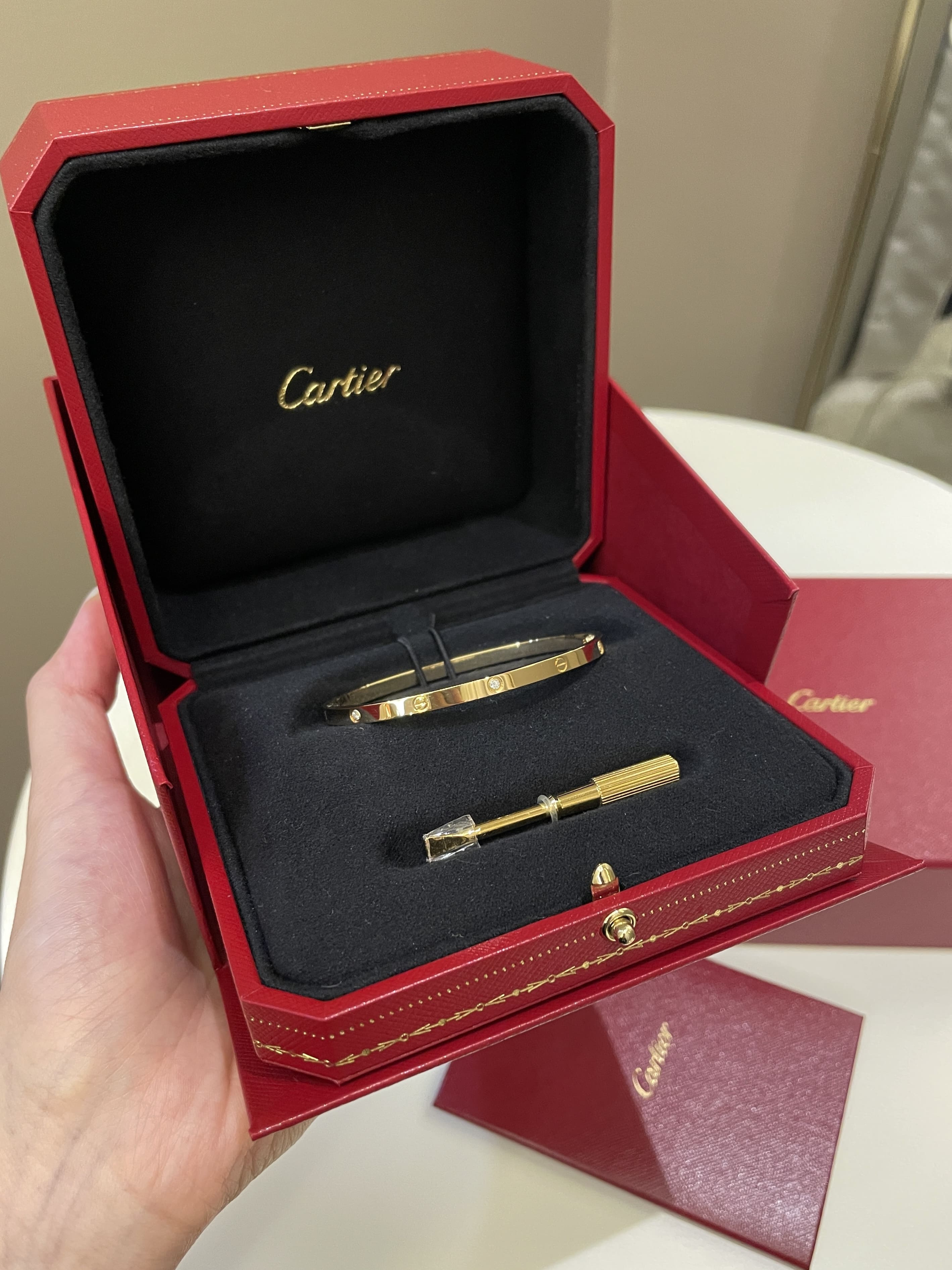 Cartier Love Bracelet 6 Diamonds 18K Yellow Gold