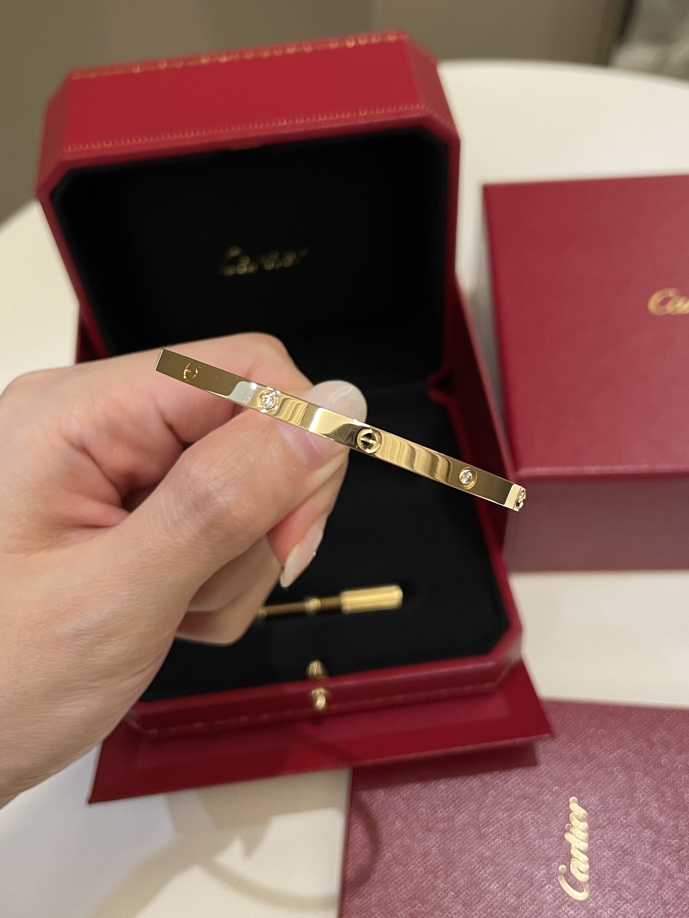 Cartier Love Bracelet 6 Diamonds 18K Yellow Gold