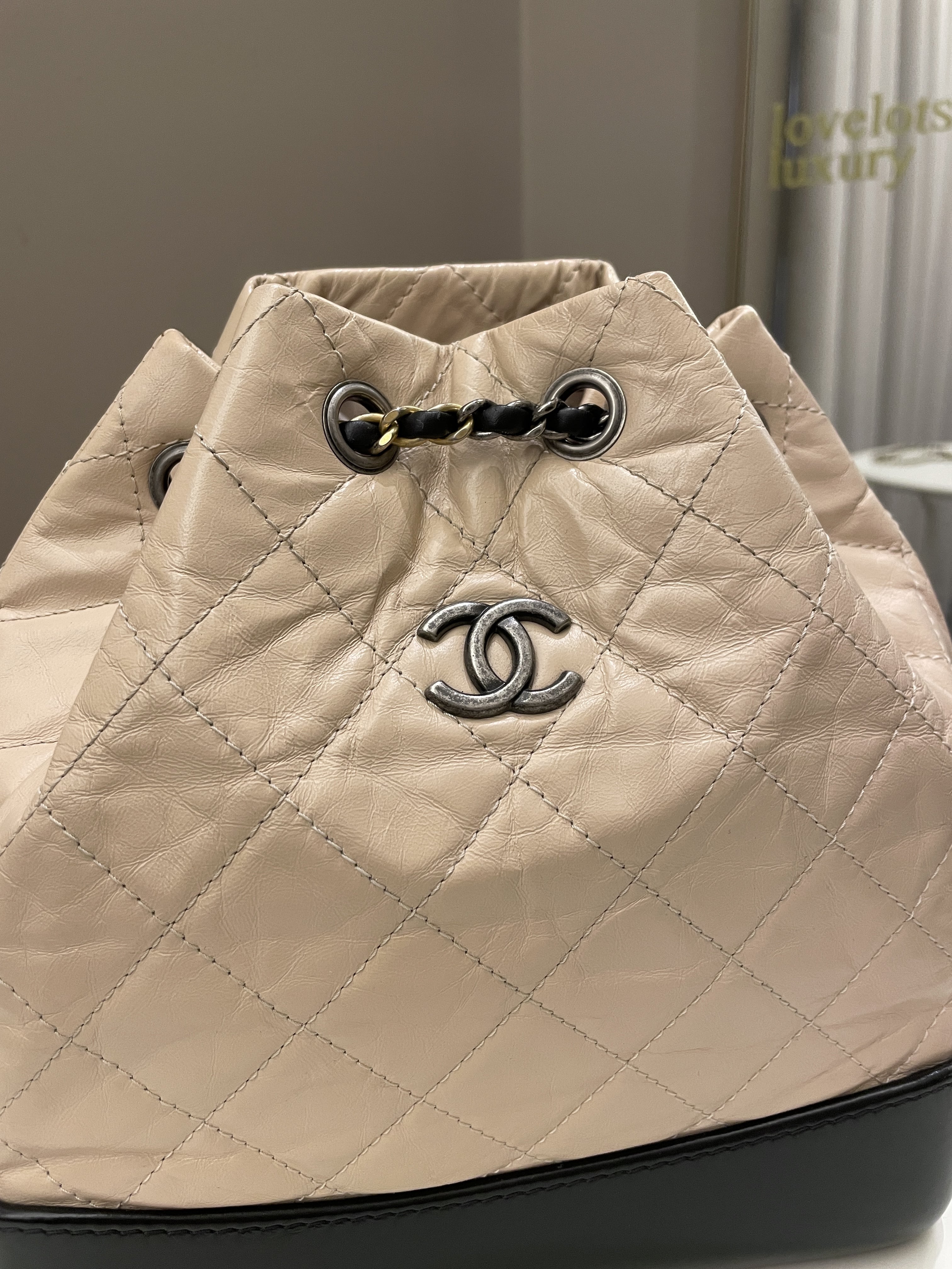 Review of the Chanel Gabrielle Backpack Small Black Aged Calfskin