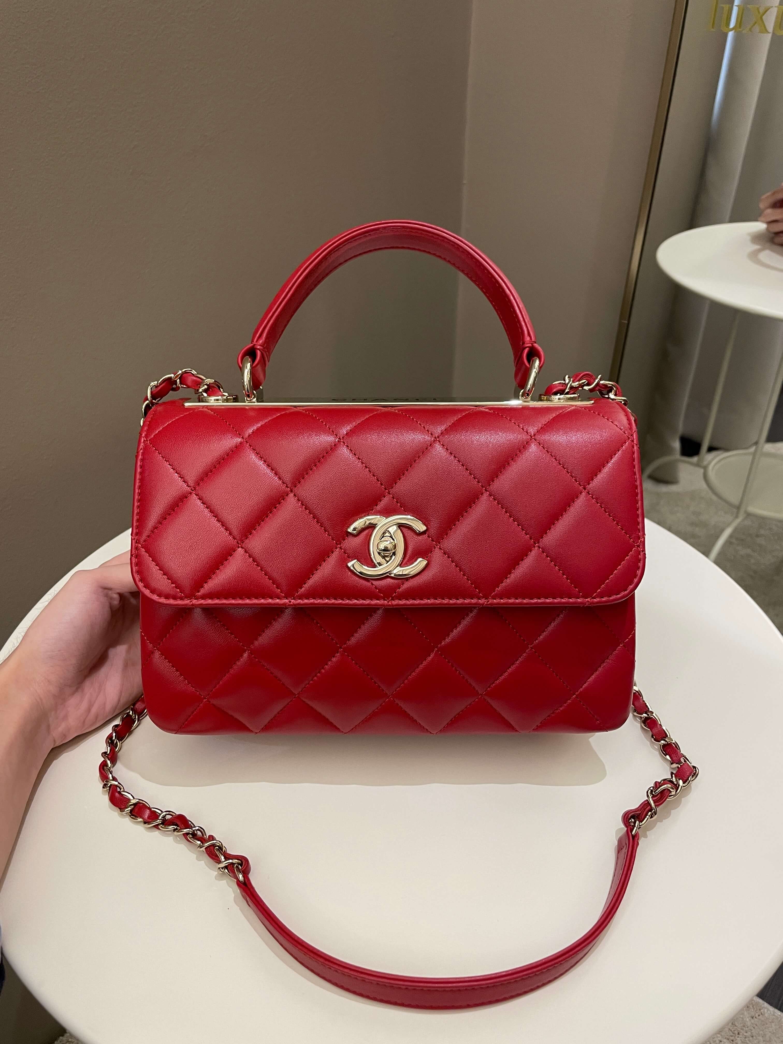 Chanel Small Trendy CC Flap Bag - Red Handle Bags, Handbags - CHA829213