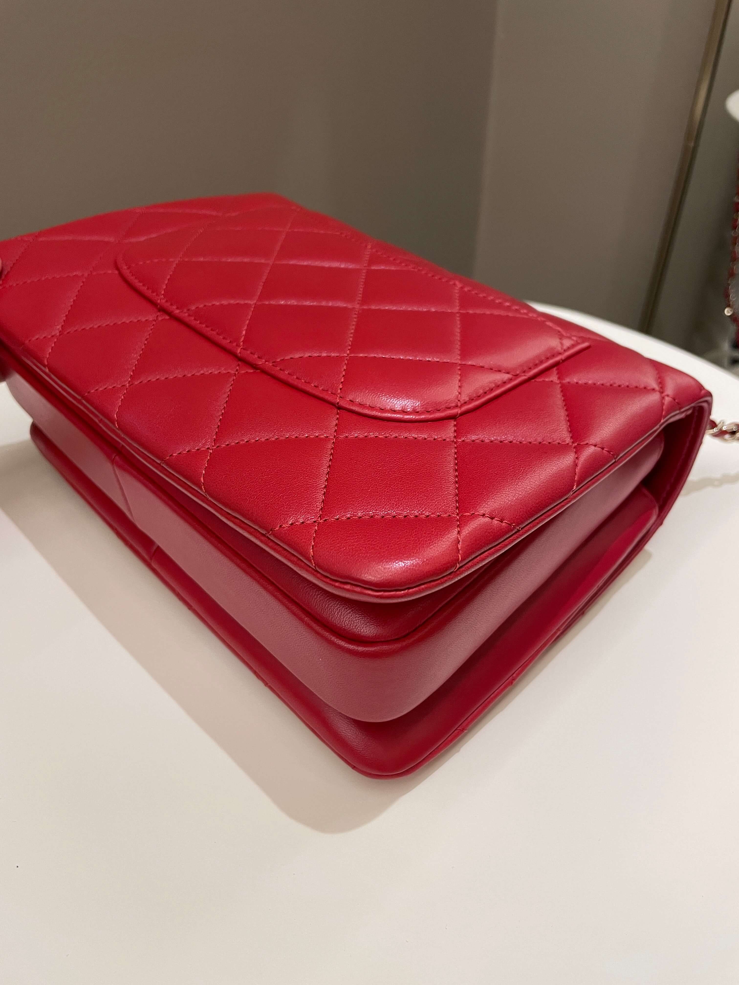 Chanel Trendy Cc Flap Bag Red Stiff Lambskin