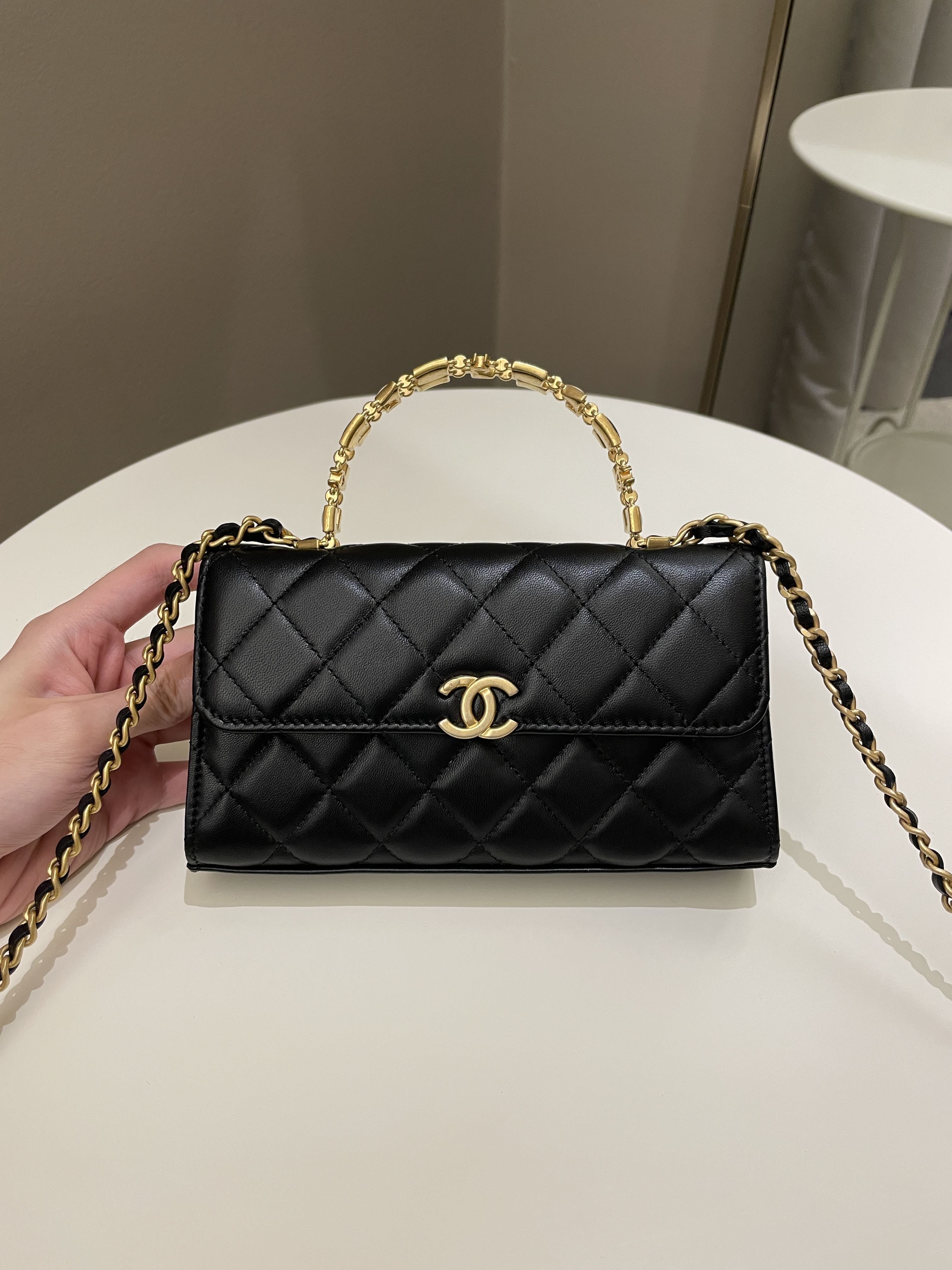 Chanel Flap Bag with Top Handle Black
