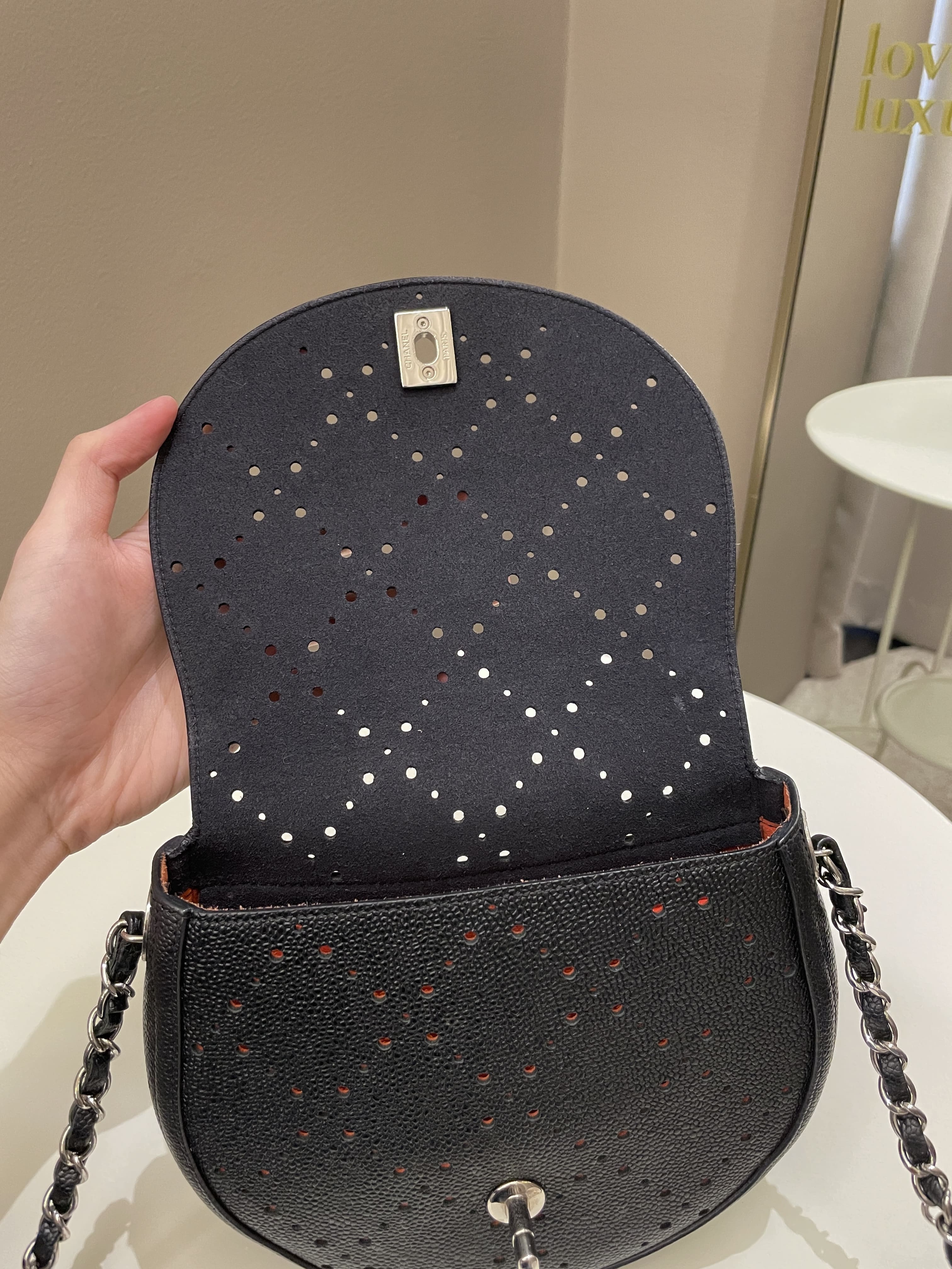 Chanel Perforated Curve Bag Black Caviar