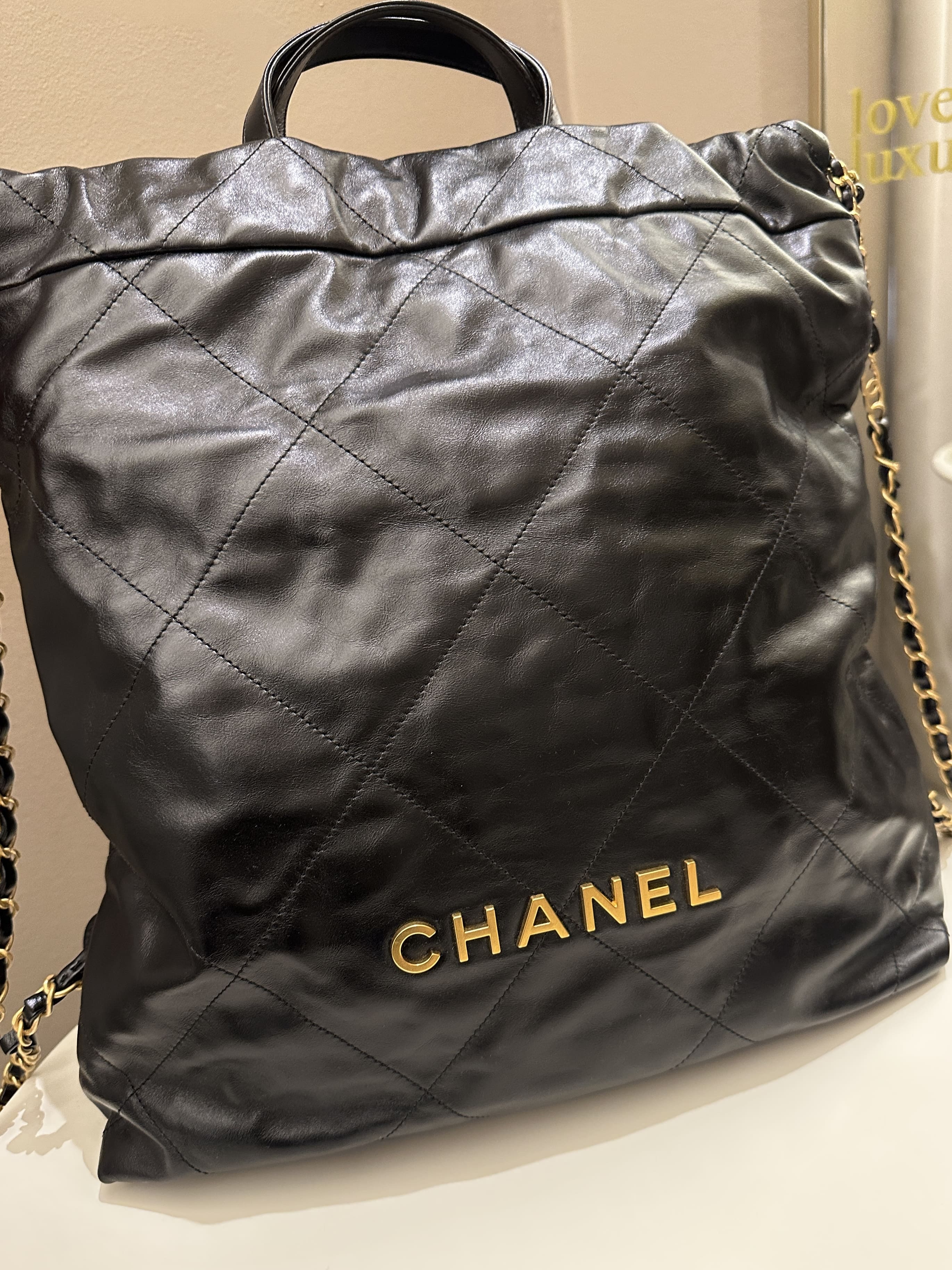 Chanel 22 Backpack Black Calfskin
