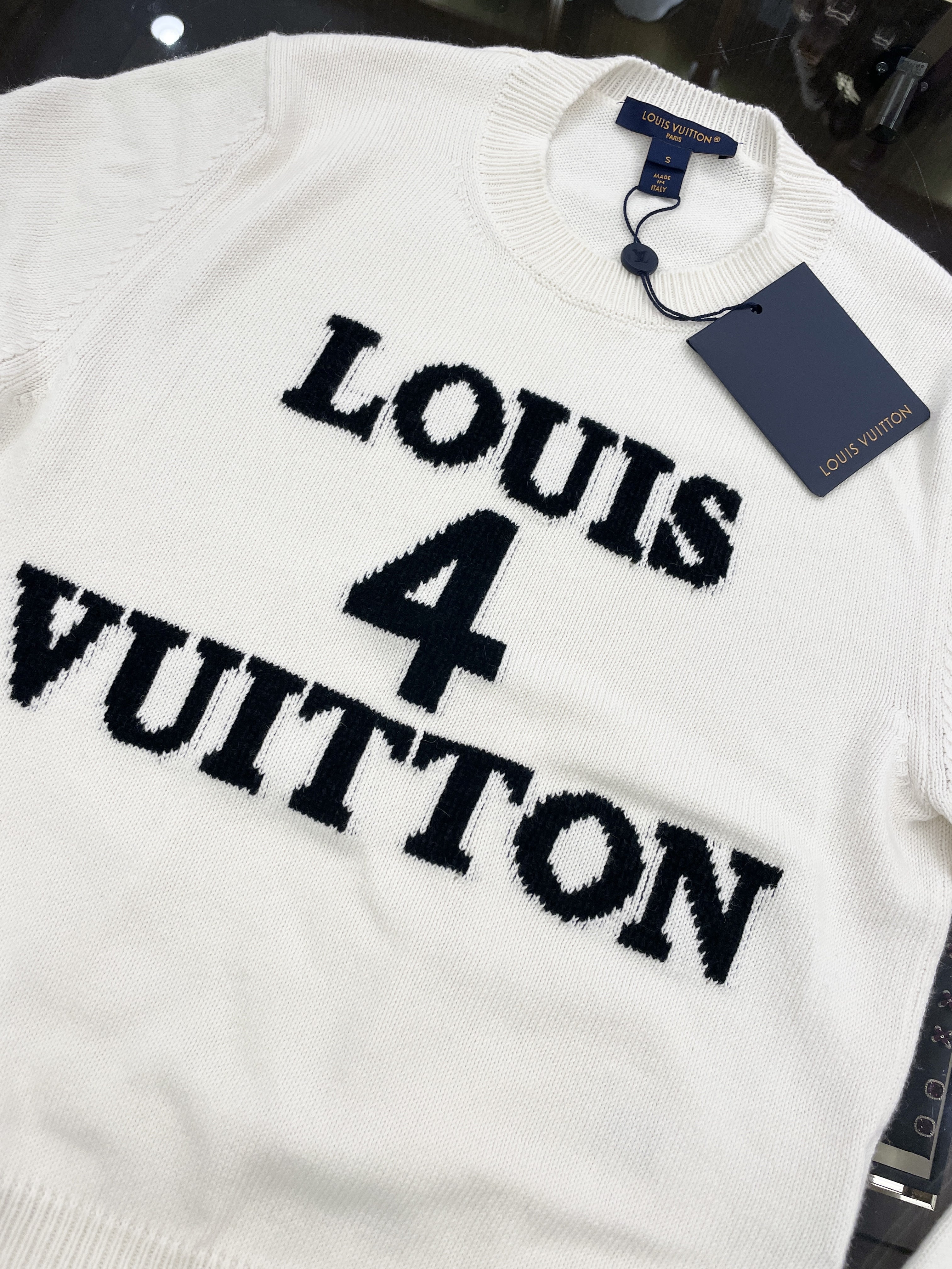Louis 4 Vuitton Knitted Pullover White /Black