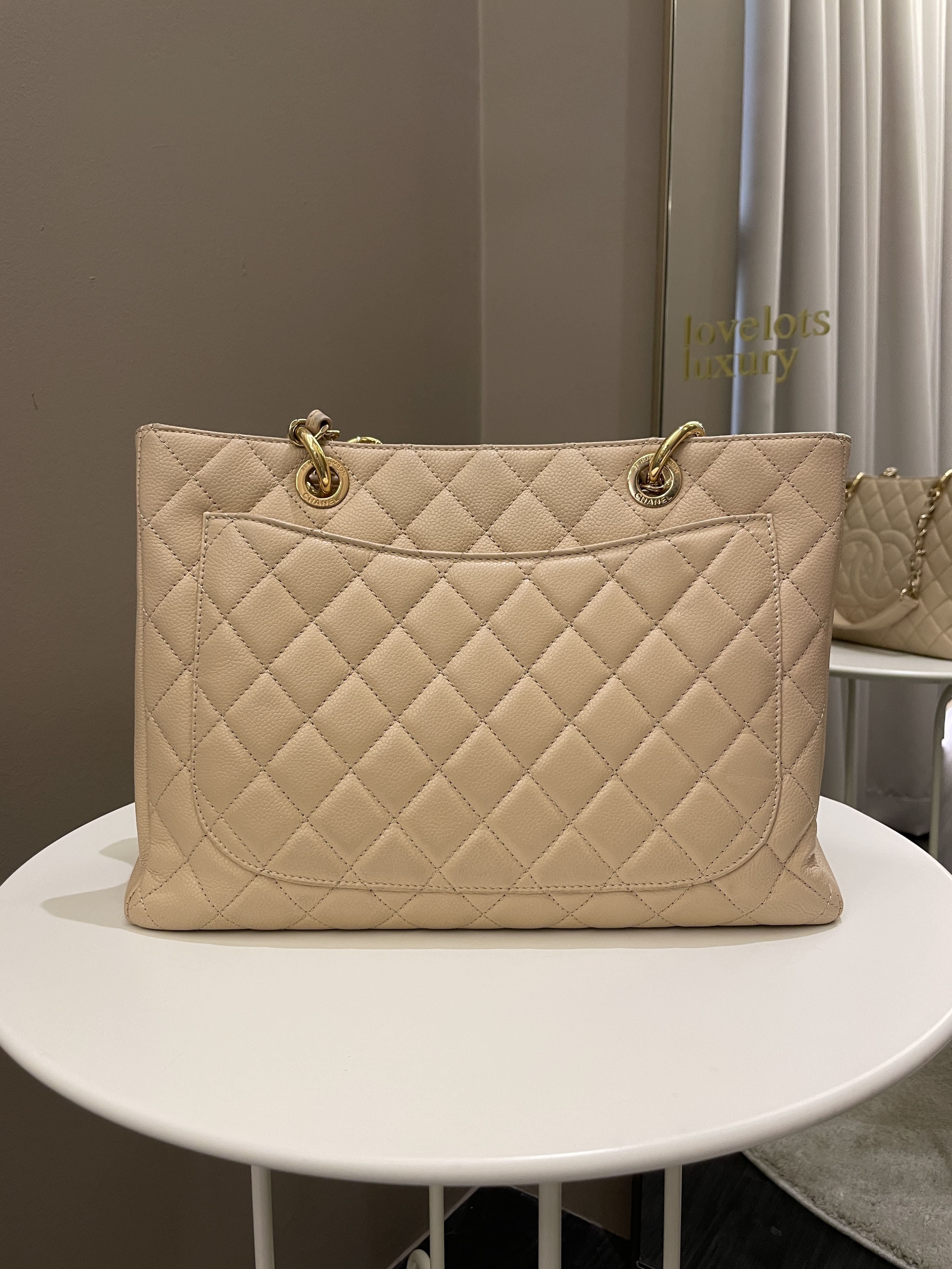 Chanel Classic Quilted GST Beige Caviar