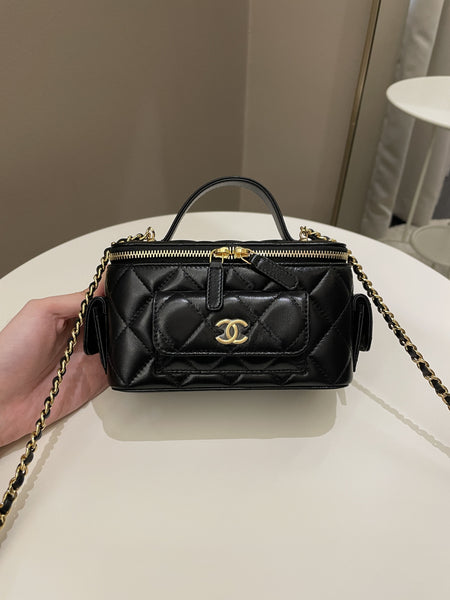 Chanel Multi Pocket Vanity Case Bag Black Caviar and LGHW – Brands Lover