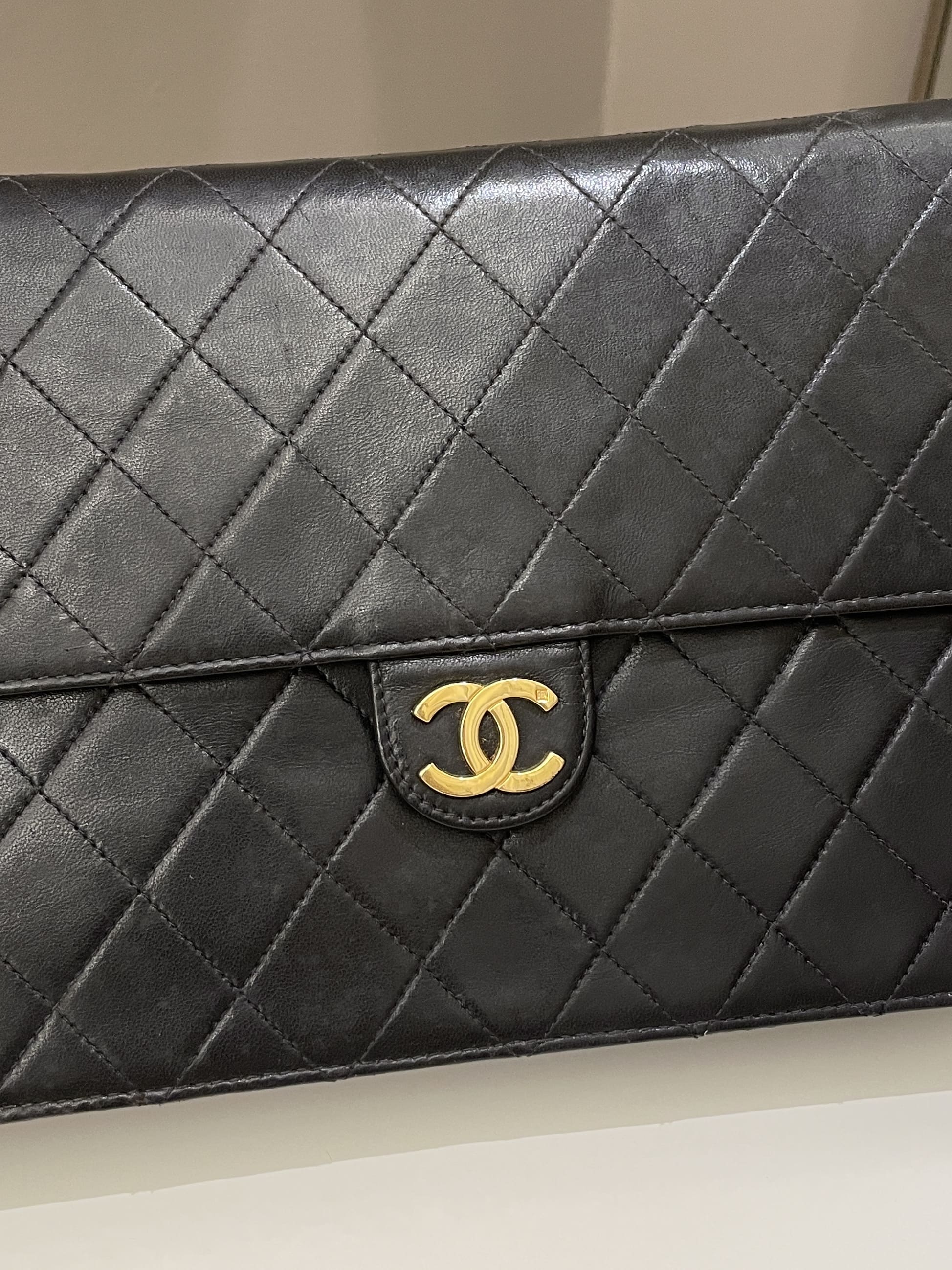 CHANEL Resin Quilted Lambskin Minaudiere Flap Clutch on Chain Black Gold  1204246