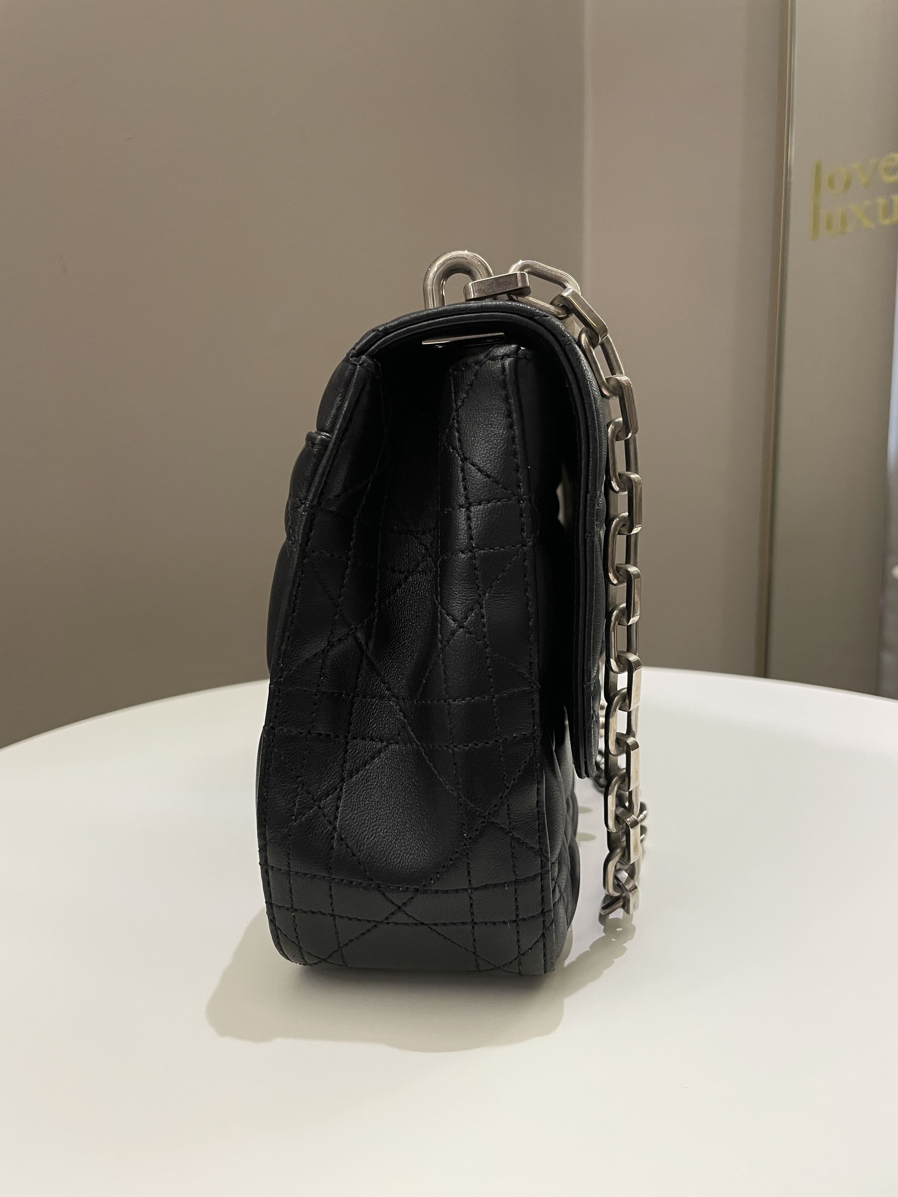 Dior Miss Dior Cannage Shoulder Bag Black Lambskin
