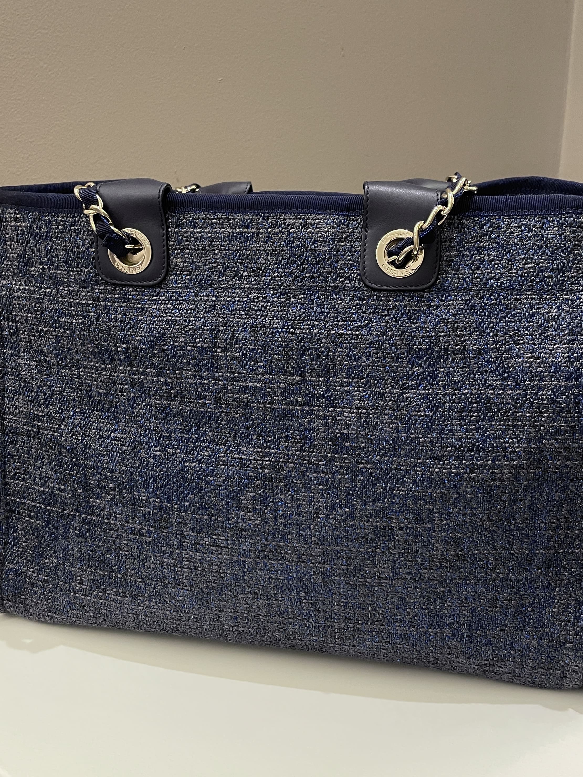 Chanel Deauville Shopper Tote Navy