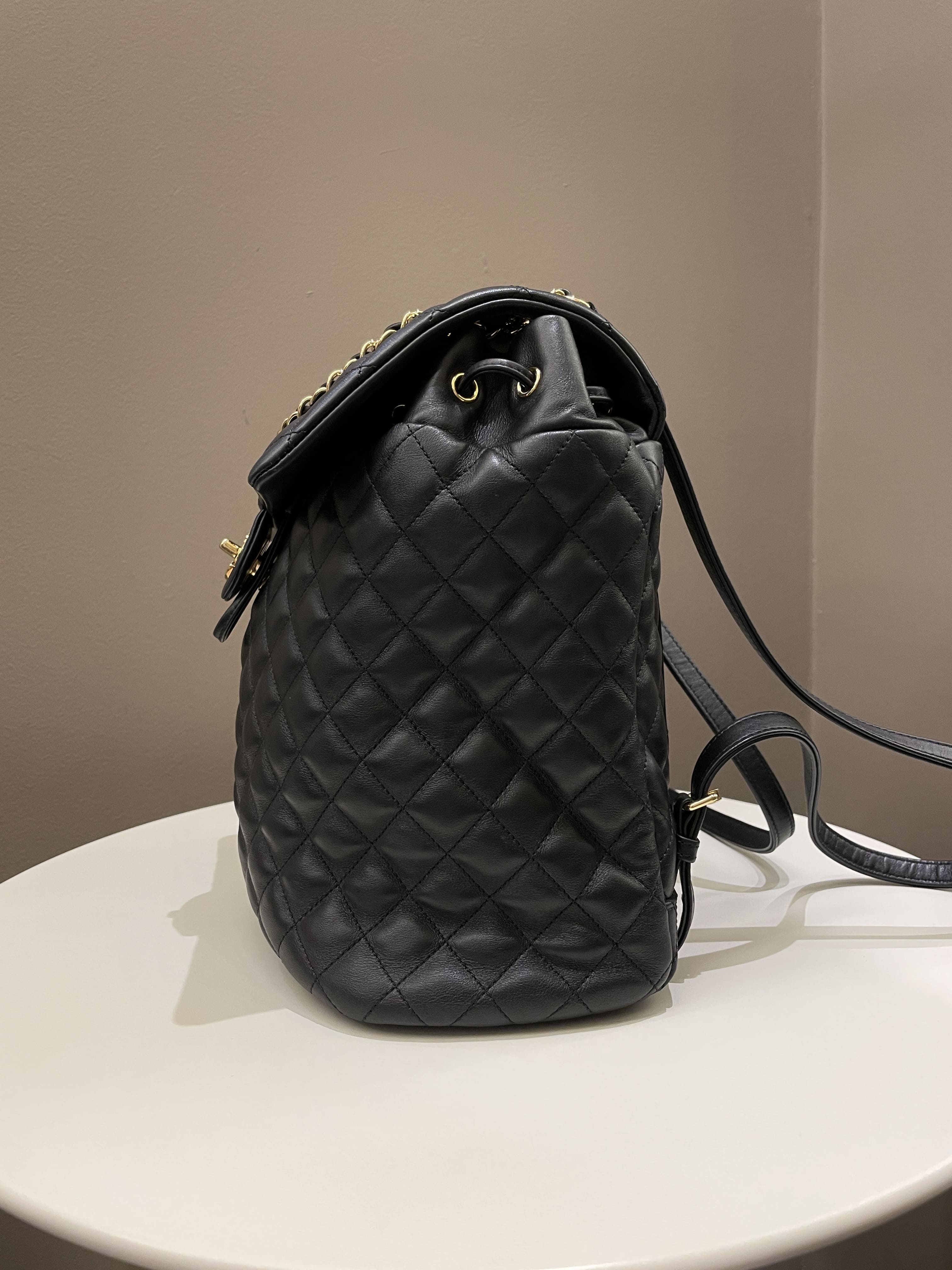 Chanel Quilted Urban Spirit Backpack Black Calfskin