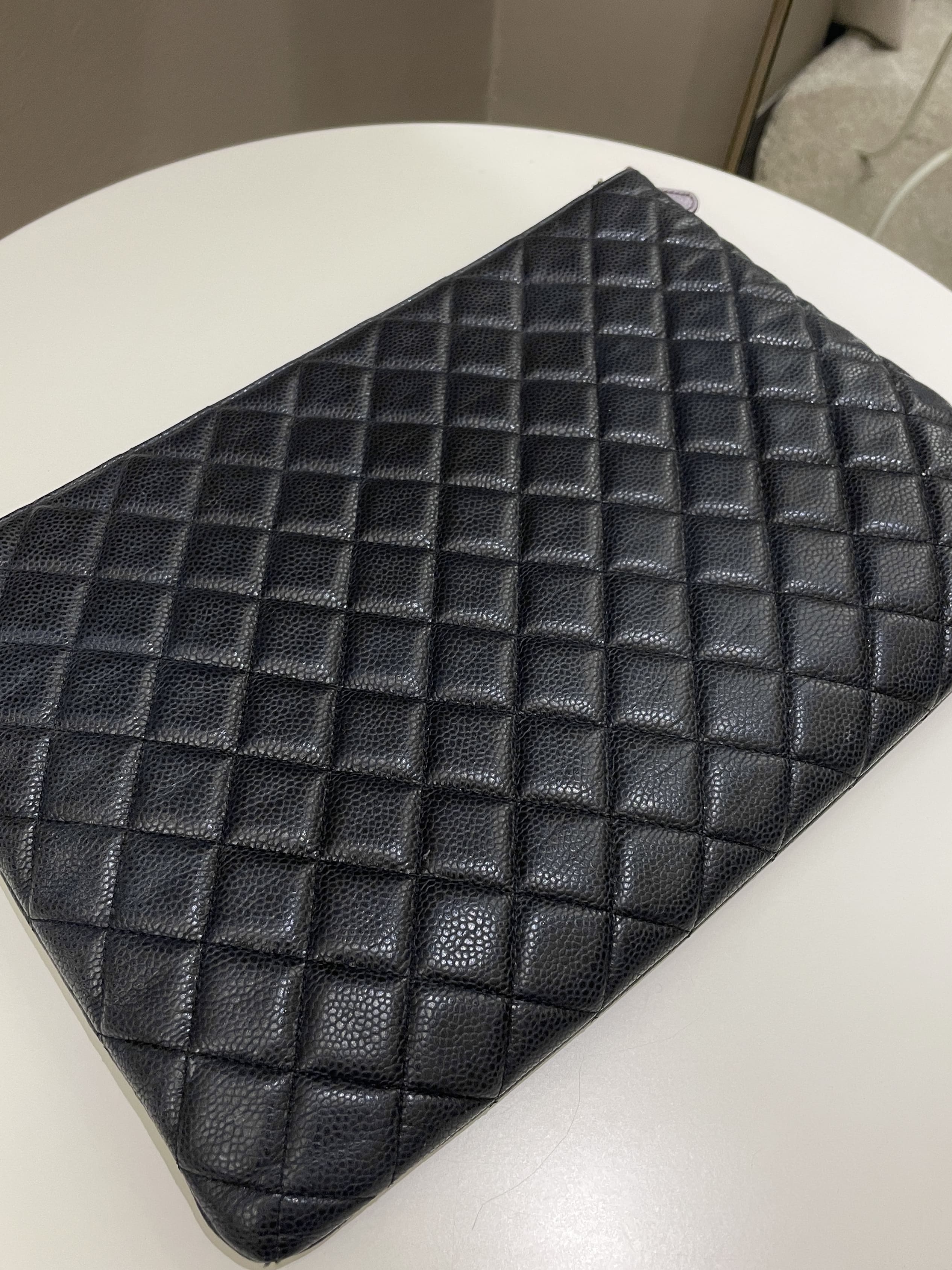 CHANEL Mini O Case Black Caviar Leather SHW Made in Italy BNIB